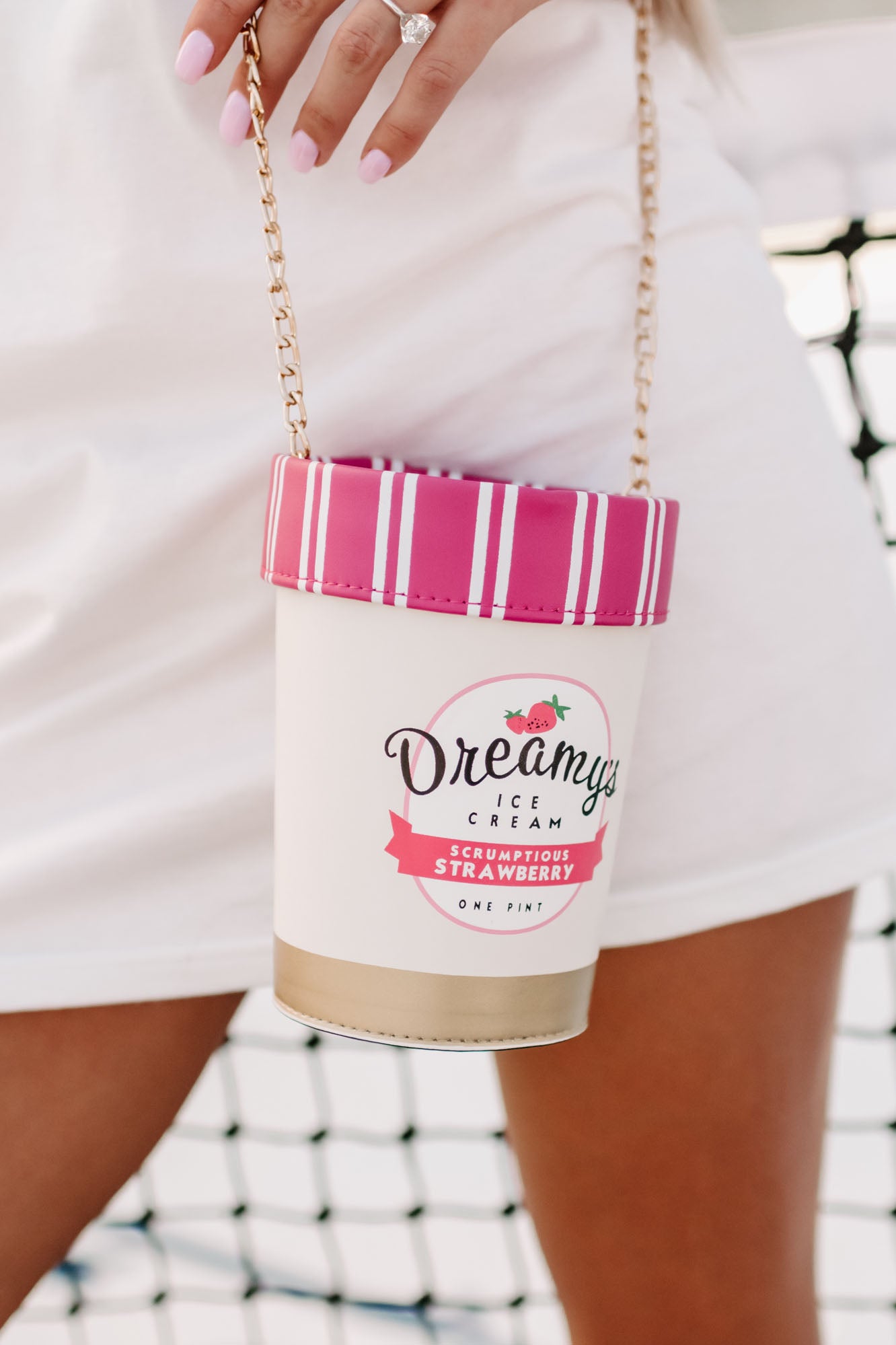 Scoop Me Up Ice Cream Tub Crossbody Bag (Pink)-The Formal Wear