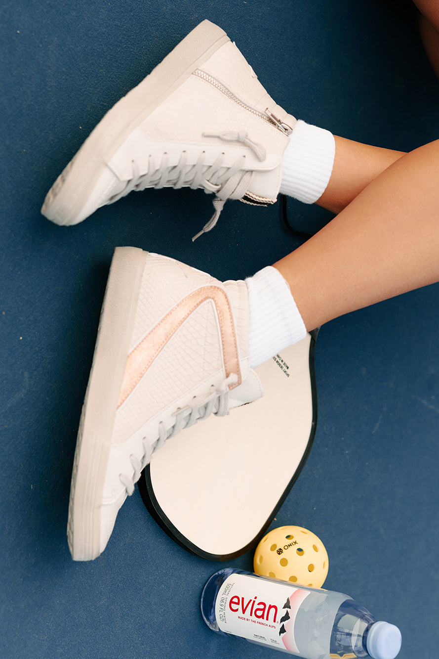 Rooney Retro High-Top Sneakers (Taupe Snake)-The Formal Wear