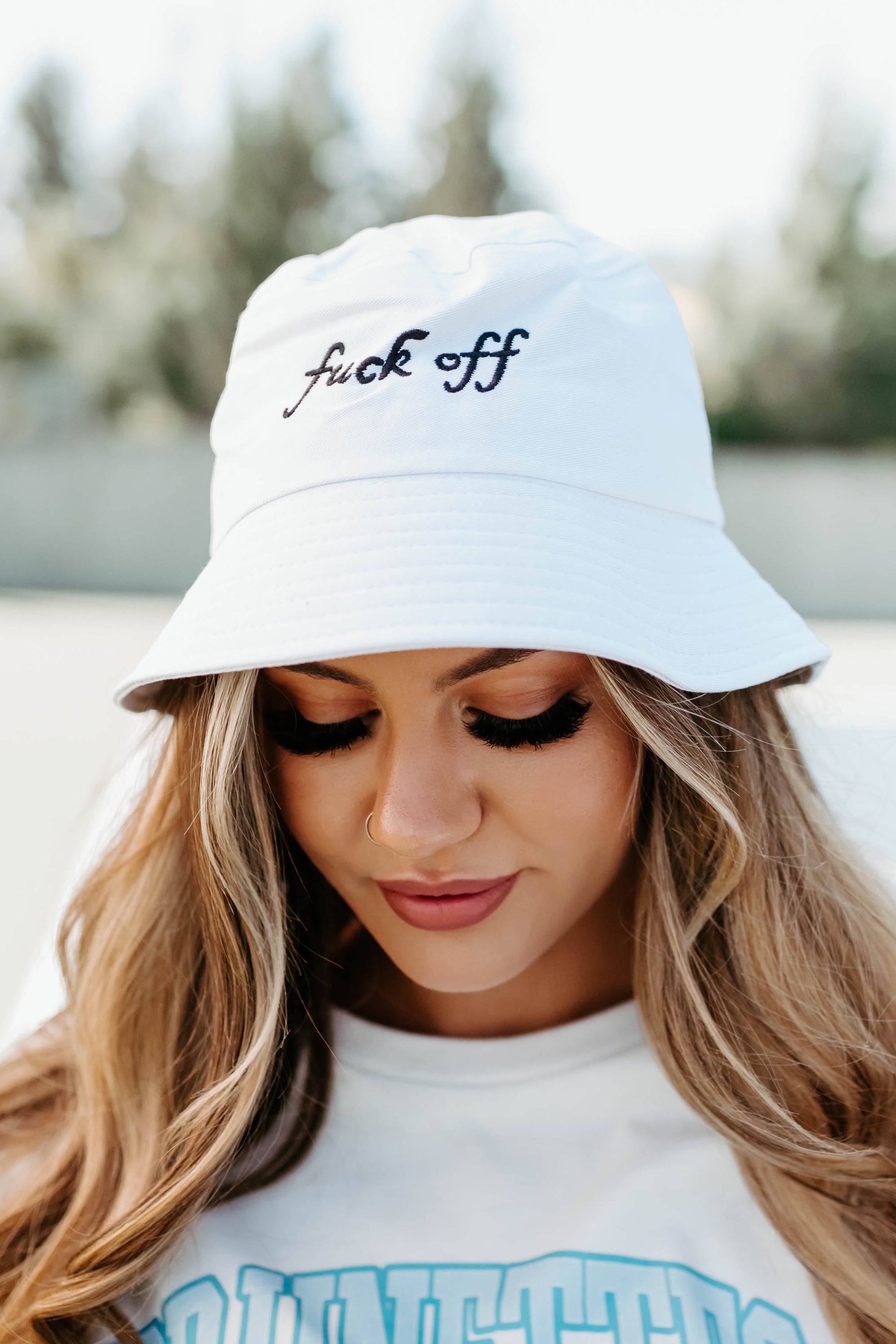 Buzz Off Bucket Hat (White)-The Formal Wear