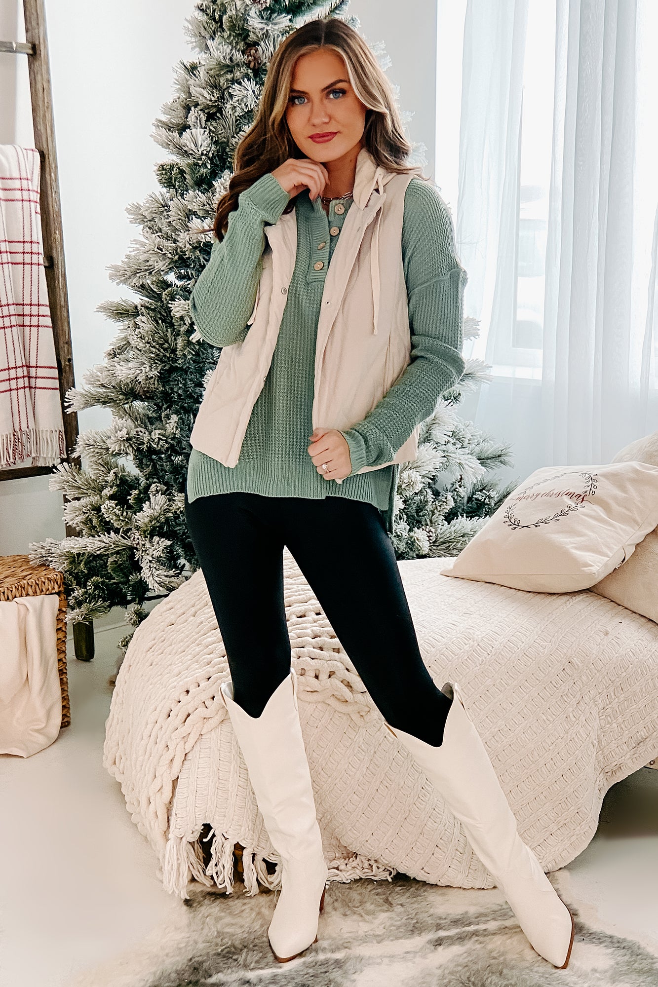 Vested Interest Hooded Puffer Vest (Ecru)-The Formal Wear