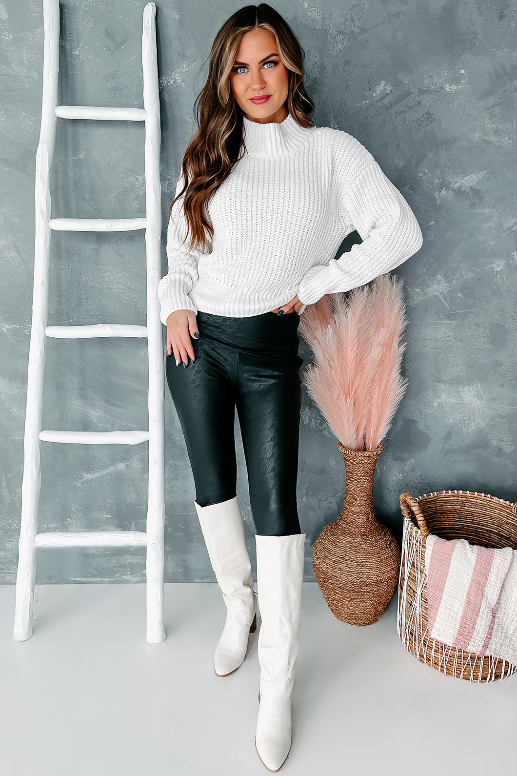 Briggs Chenille Knit Sweater (Off White)-The Formal Wear