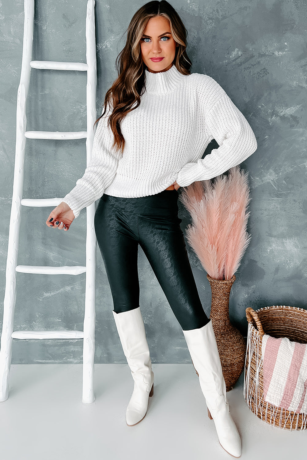 Briggs Chenille Knit Sweater (Off White)-The Formal Wear