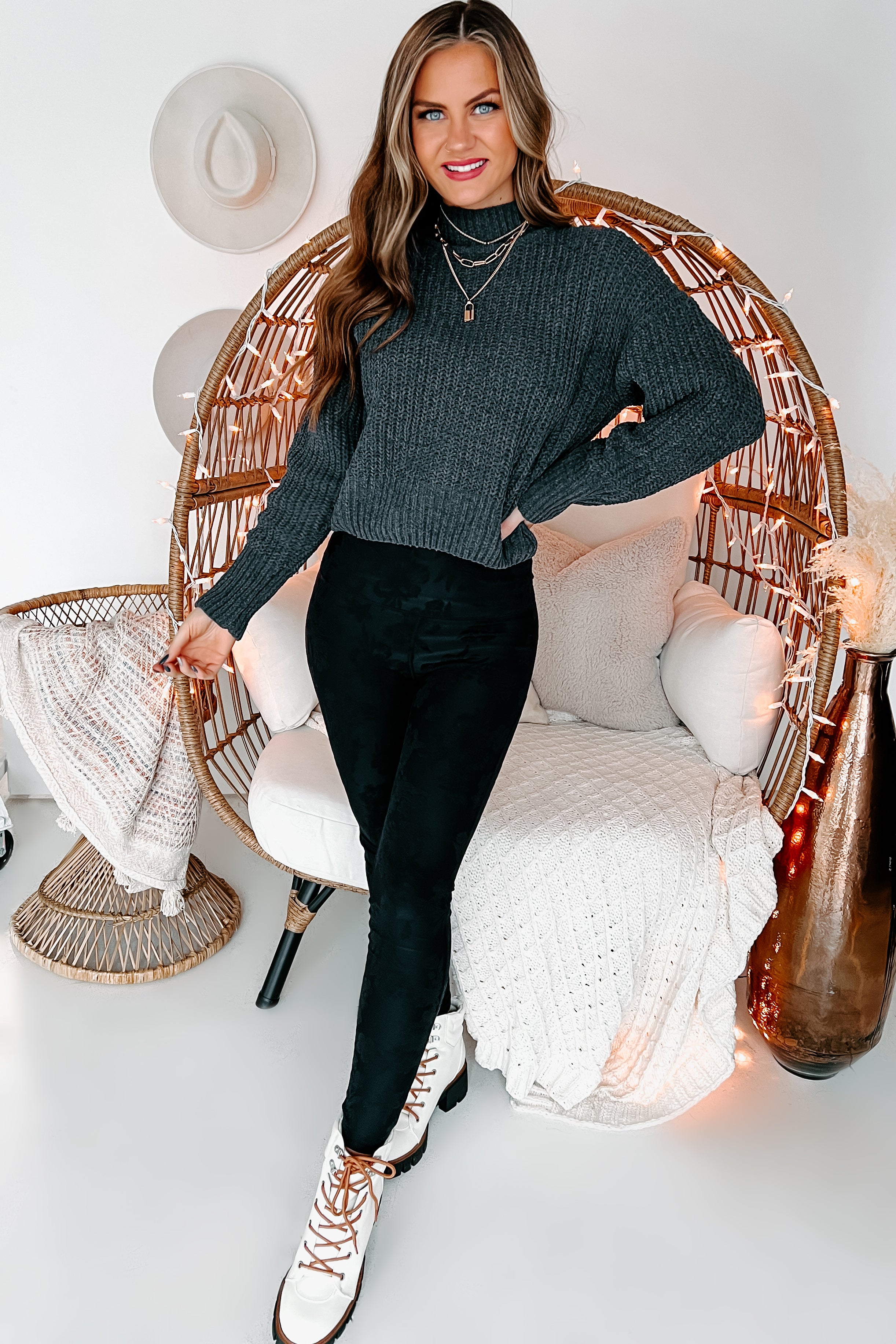 Briggs Chenille Knit Sweater (Charcoal)-The Formal Wear