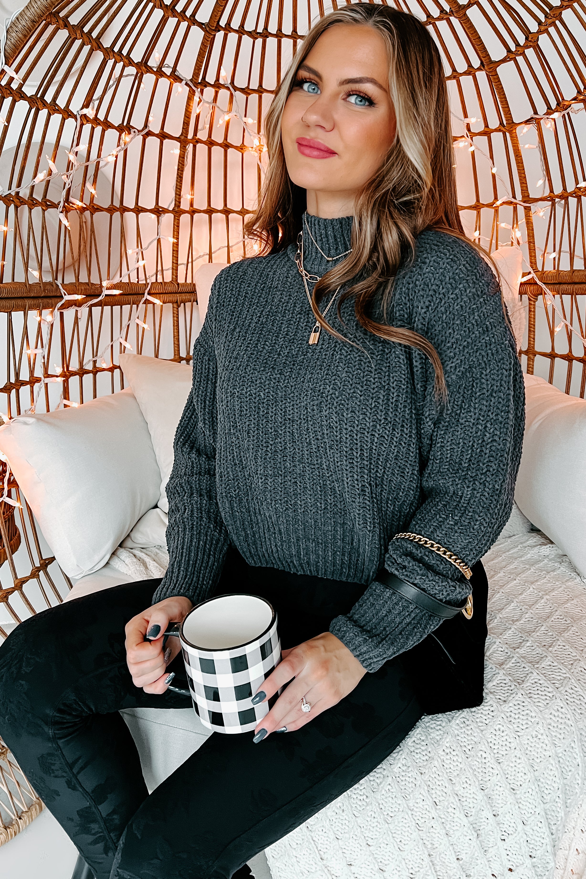 Briggs Chenille Knit Sweater (Charcoal)-The Formal Wear