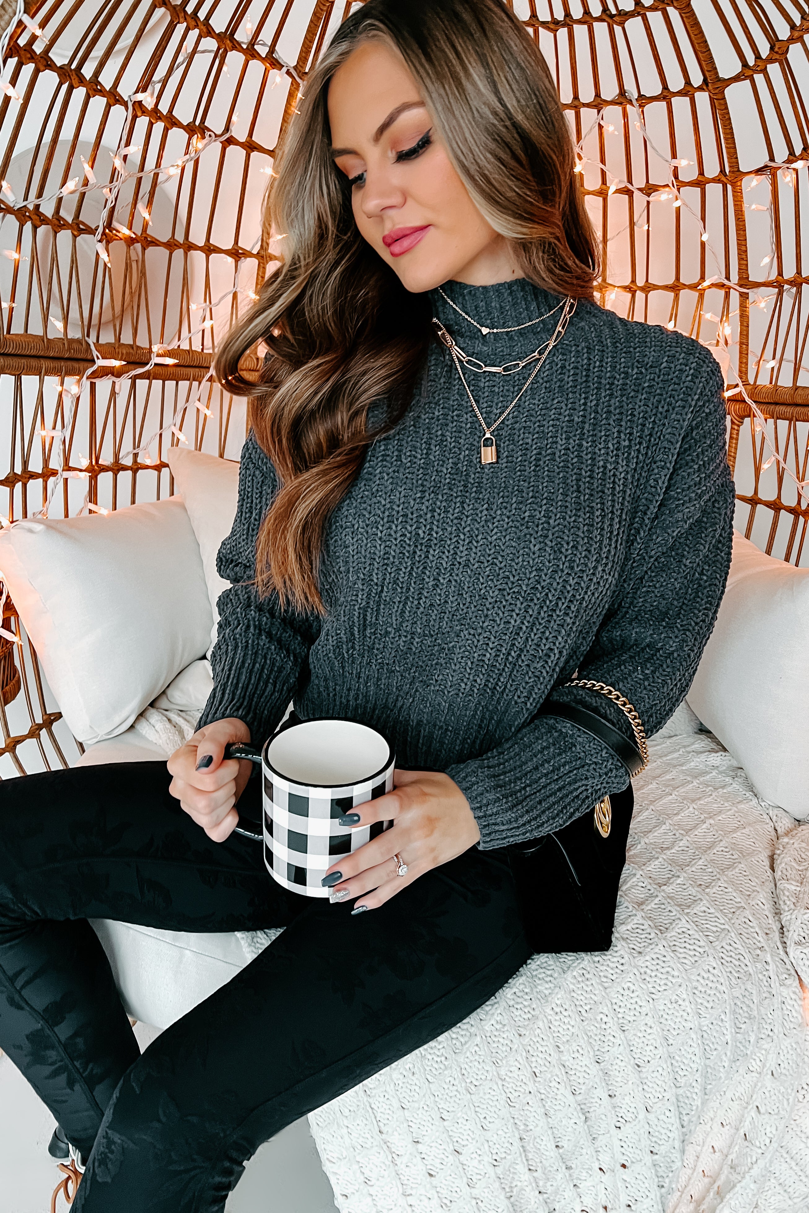 Briggs Chenille Knit Sweater (Charcoal)-The Formal Wear