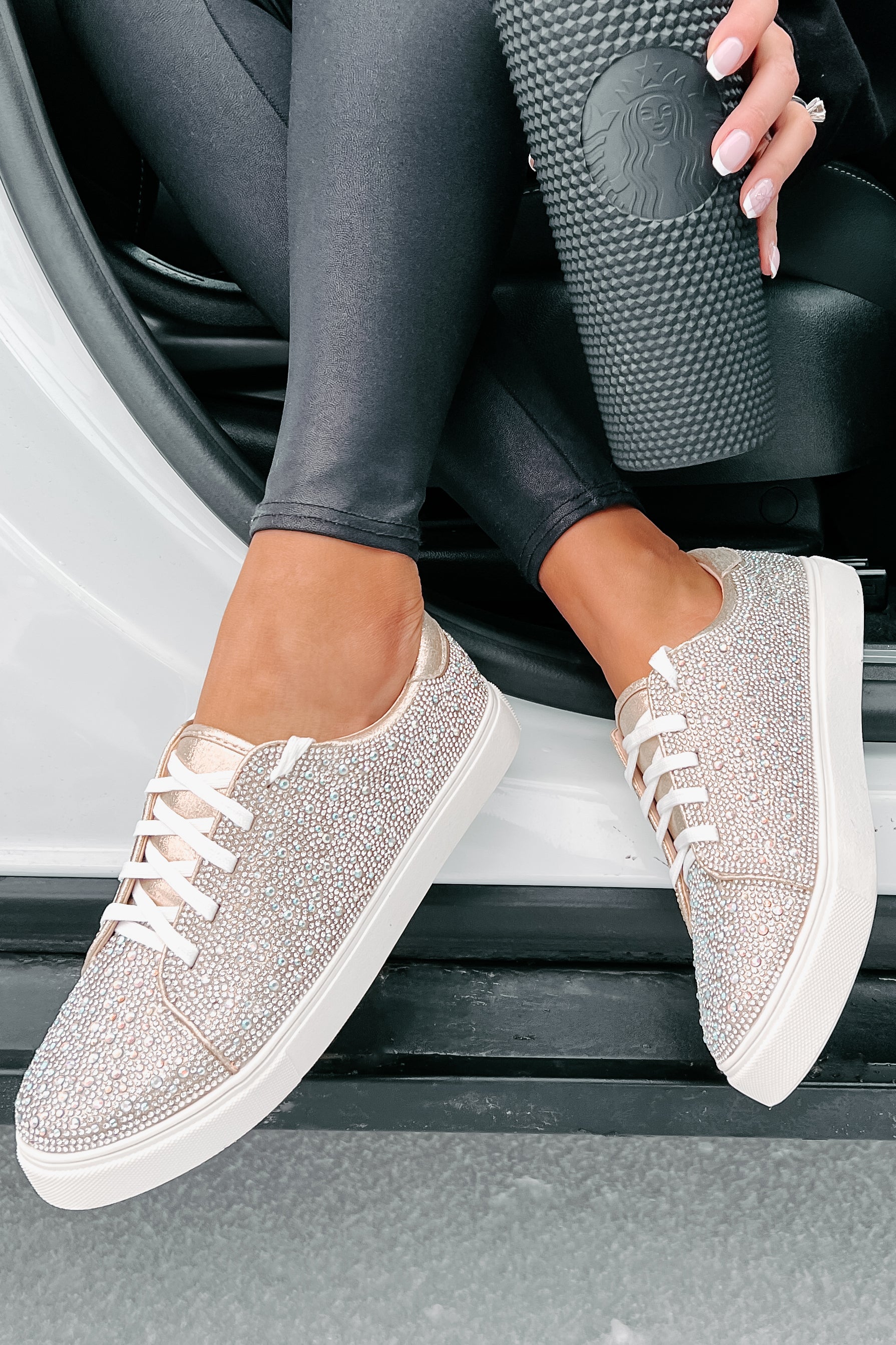 Dazzling Days Rhinestone Sneakers (Nude)-The Formal Wear