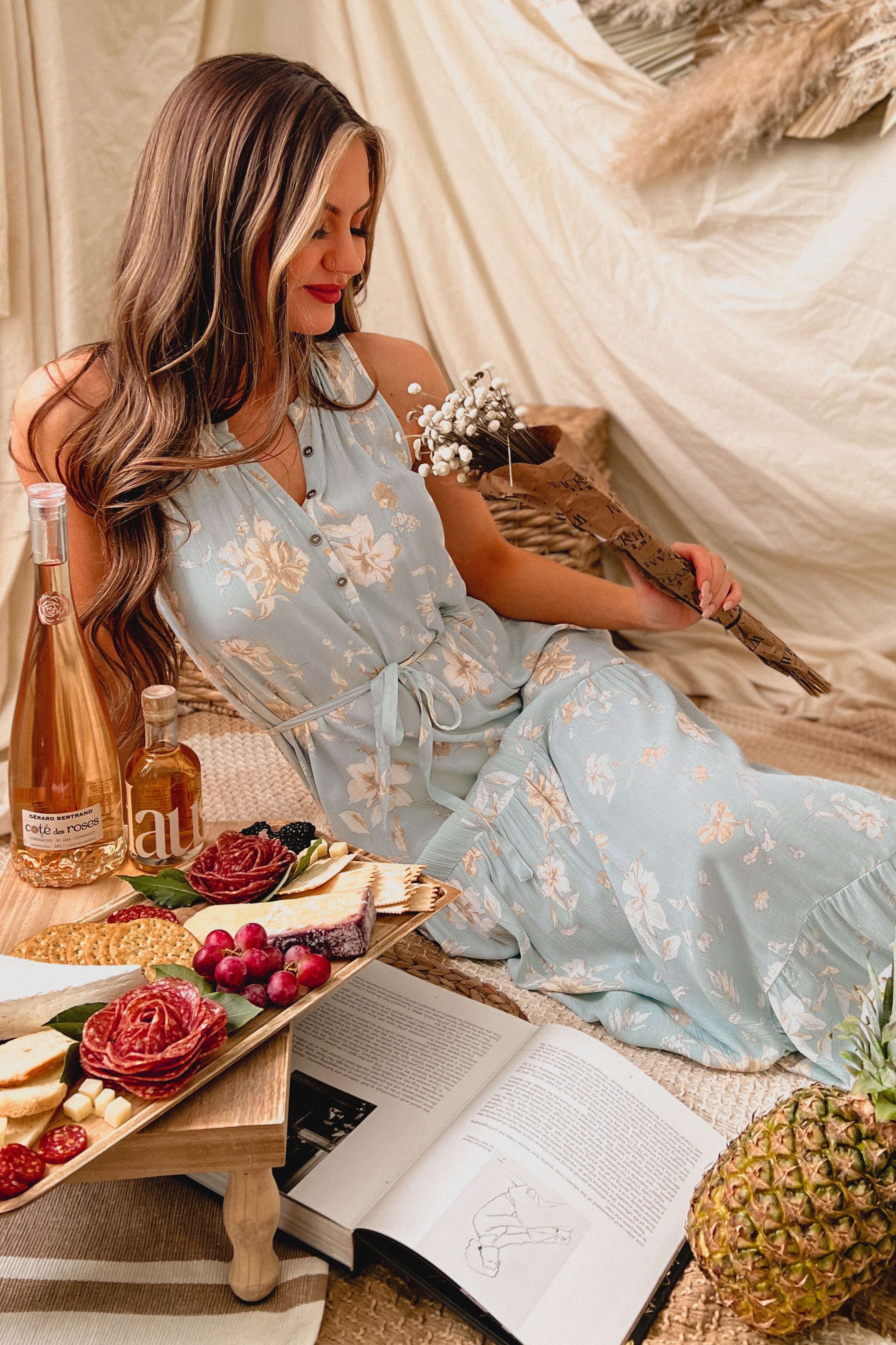 Cultivated Allure Floral Maxi Dress (Sky Blue)-The Formal Wear