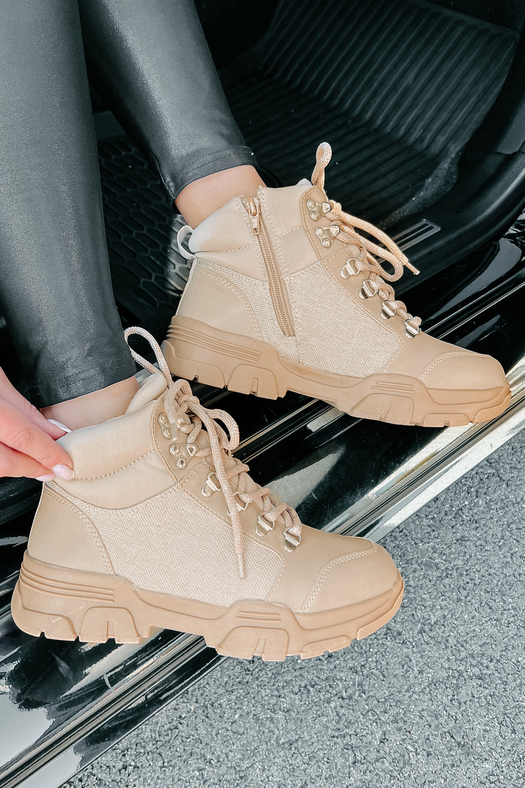 Aspen Adventures Lace-Up Boots (Nude)-The Formal Wear