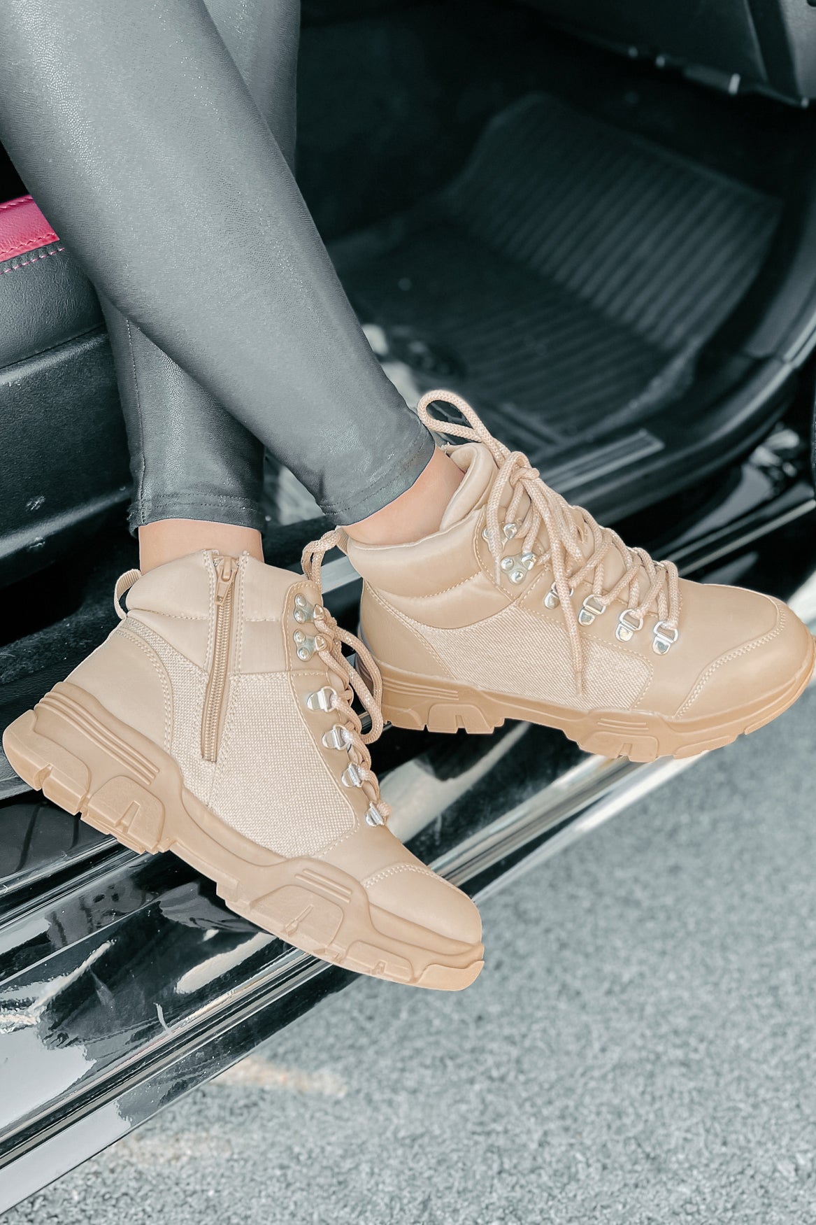 Aspen Adventures Lace-Up Boots (Nude)-The Formal Wear