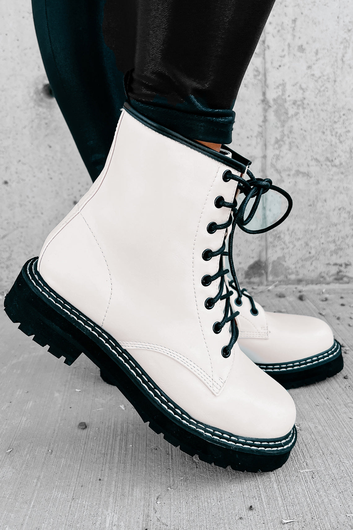 Someone Else's Problem Combat Boots (Nude)-The Formal Wear