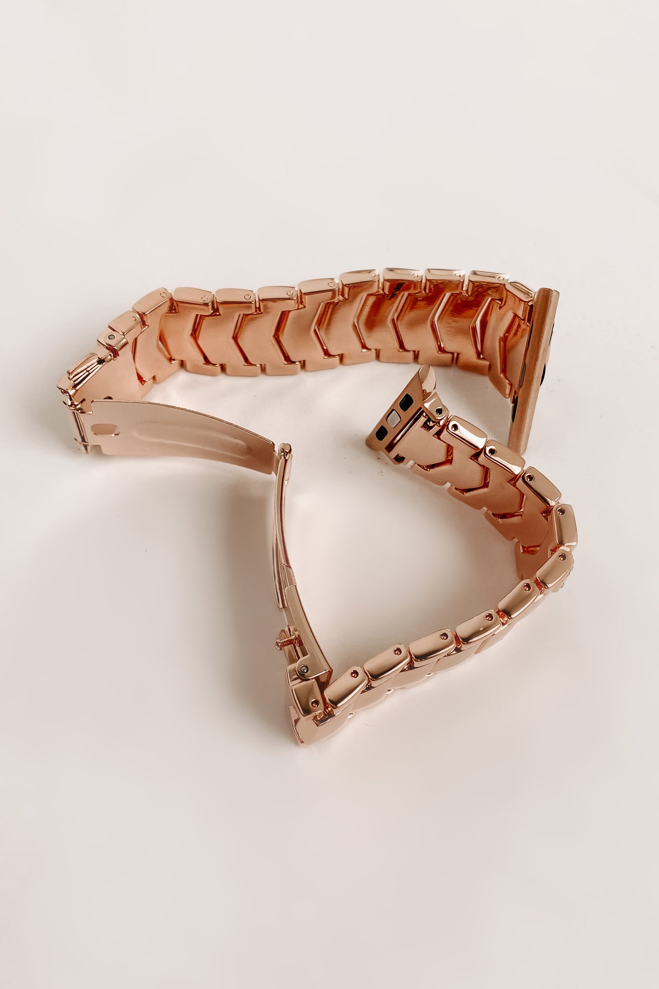 In A Timely Fashion Chevron Metal Apple Watch Band (Rose Gold)-The Formal Wear