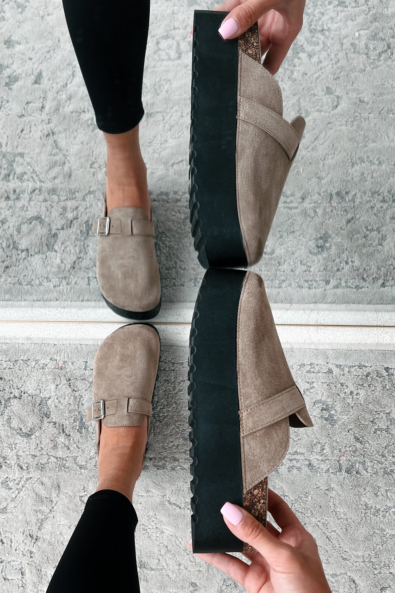 Been There Before Faux Suede Platform Clogs (Oat)-The Formal Wear