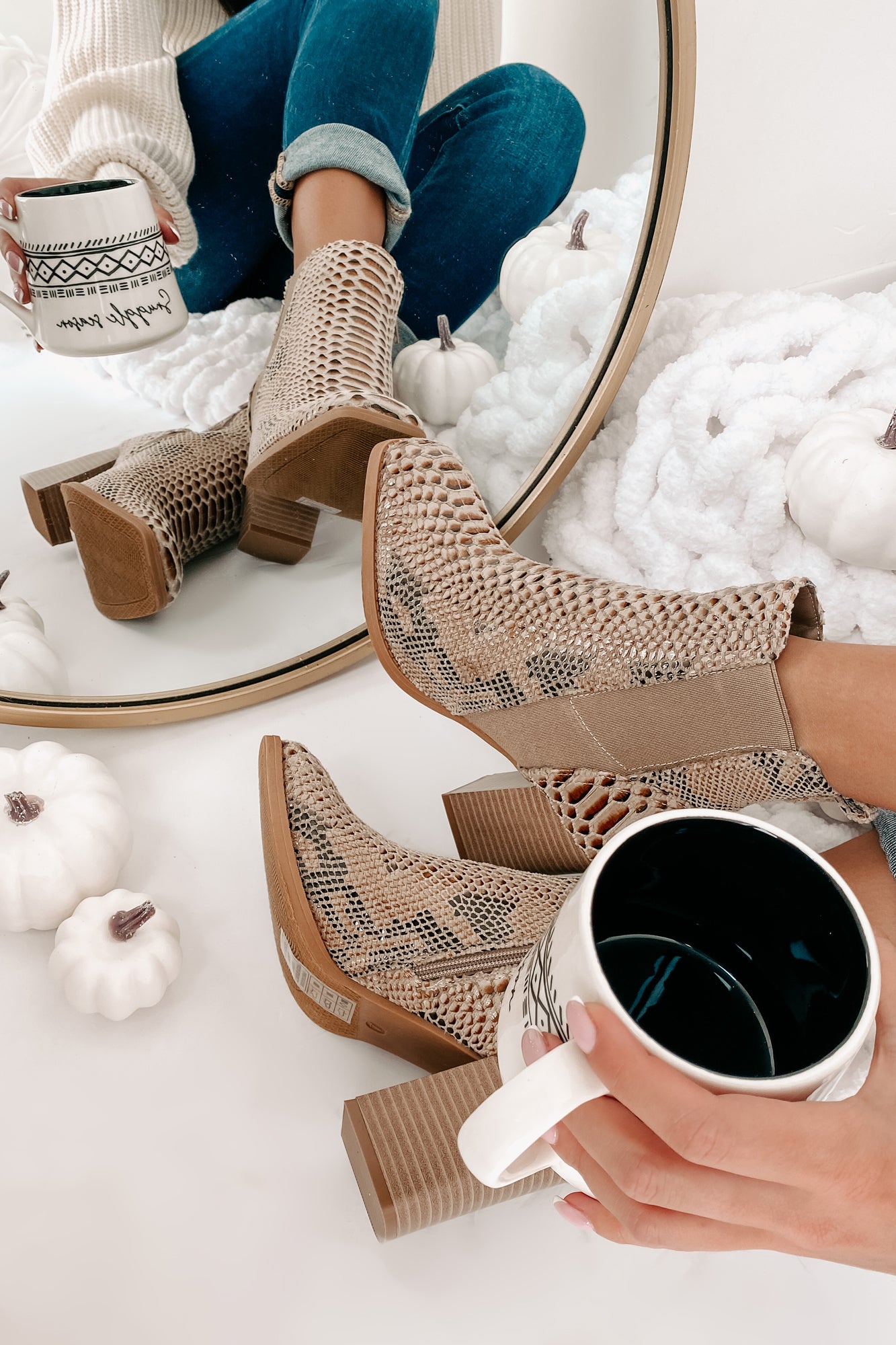 Cashin' Out Square Toed Textured Booties (Taupe)-The Formal Wear