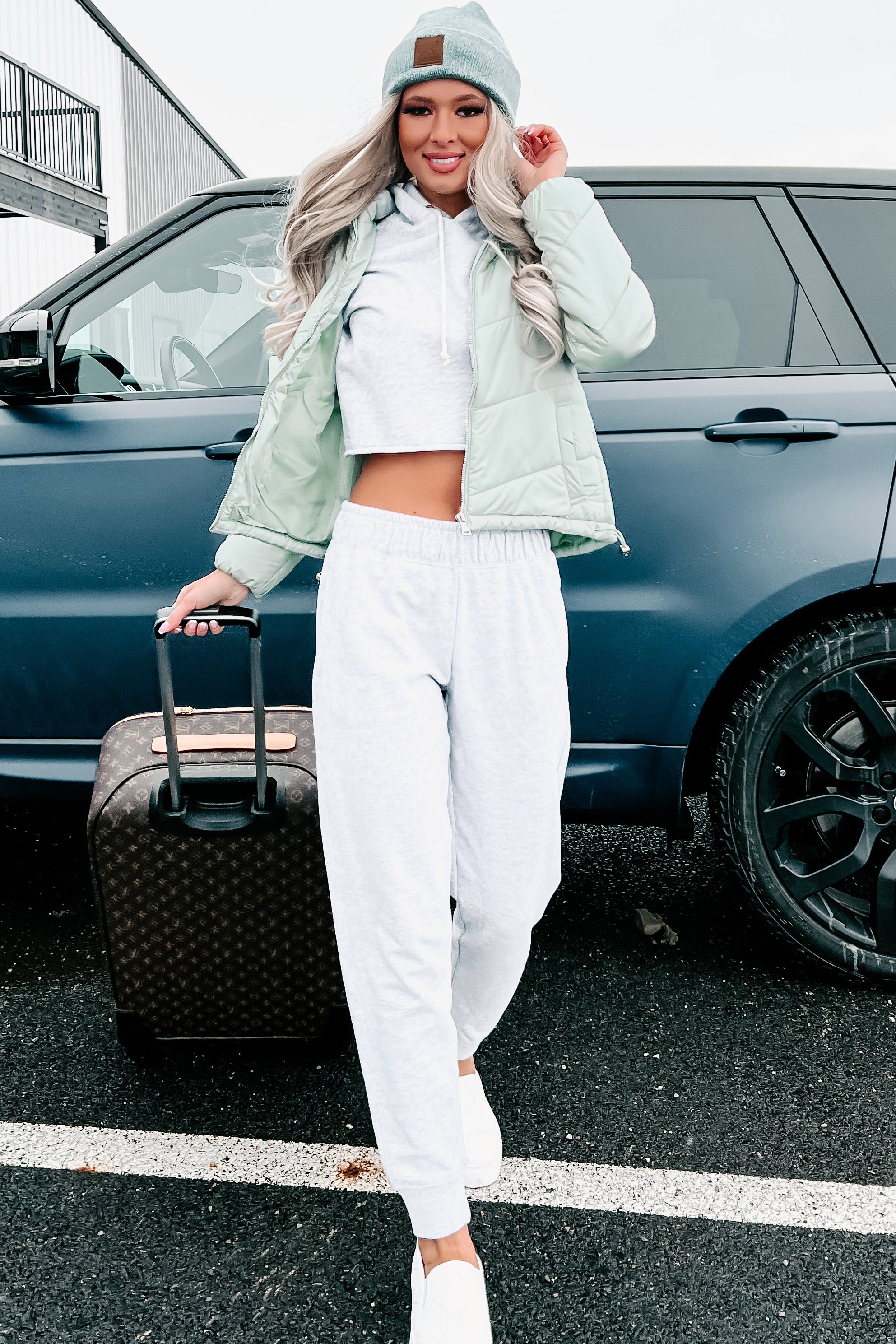 All Bundled Up Puffer Coat (Sage)-The Formal Wear