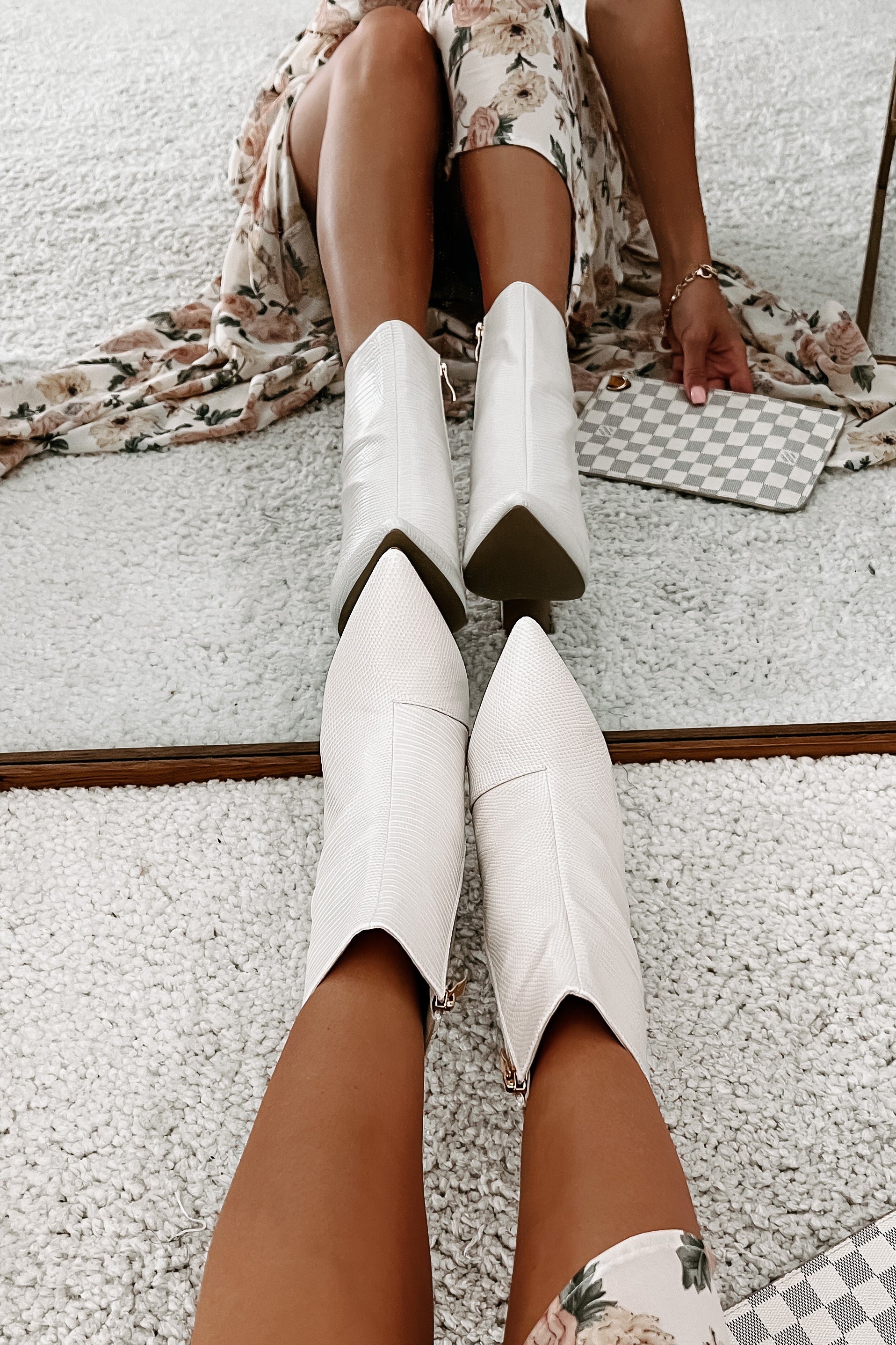 Bryson Scale Textured Billini Booties (Ivory Scale)-The Formal Wear