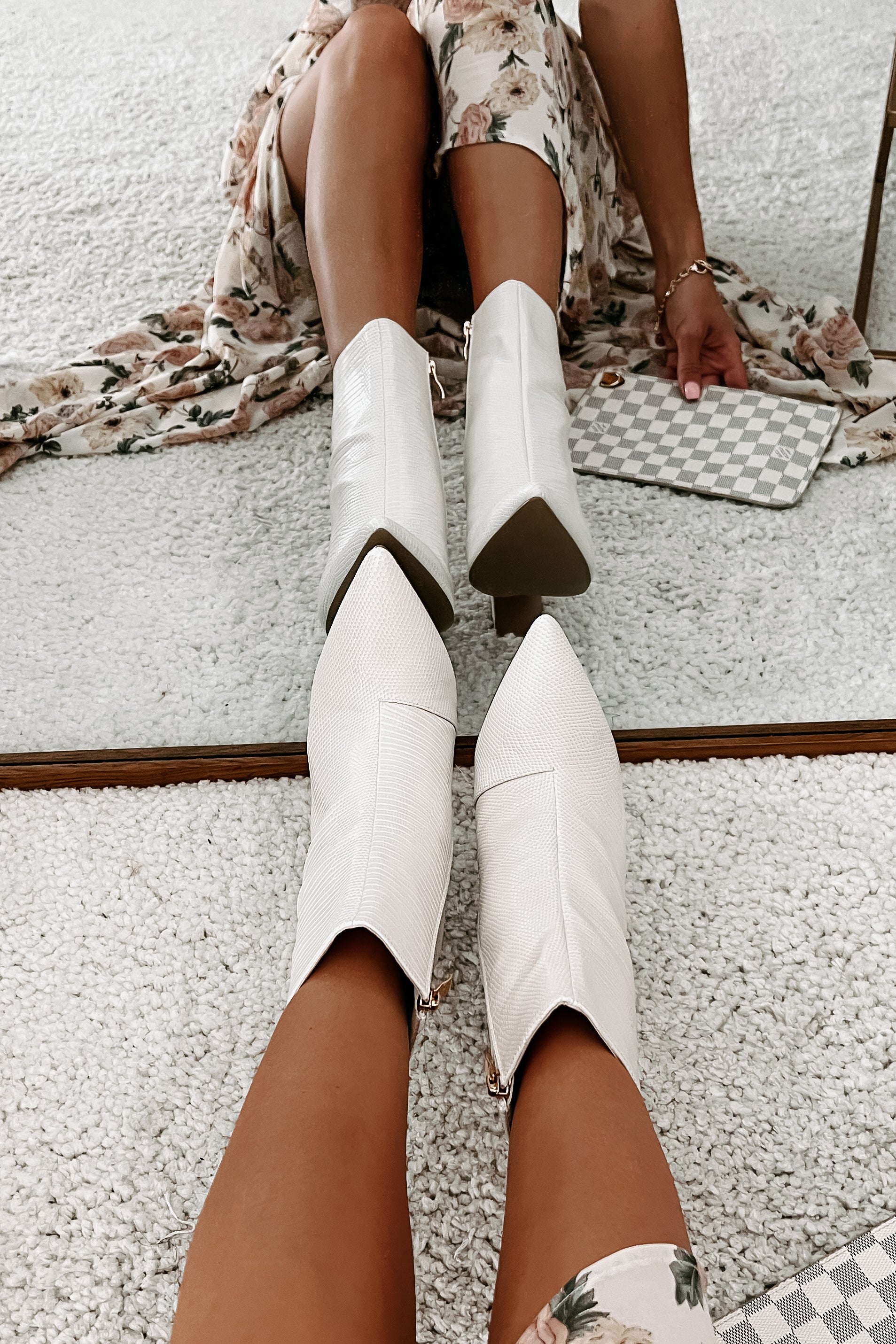 Bryson Scale Textured Billini Booties (Ivory Scale)-The Formal Wear