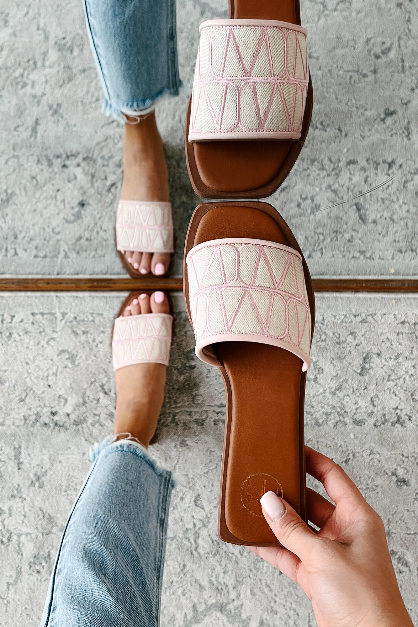 Better Than Everyone Printed Square Toe Sandals (Pink)-The Formal Wear