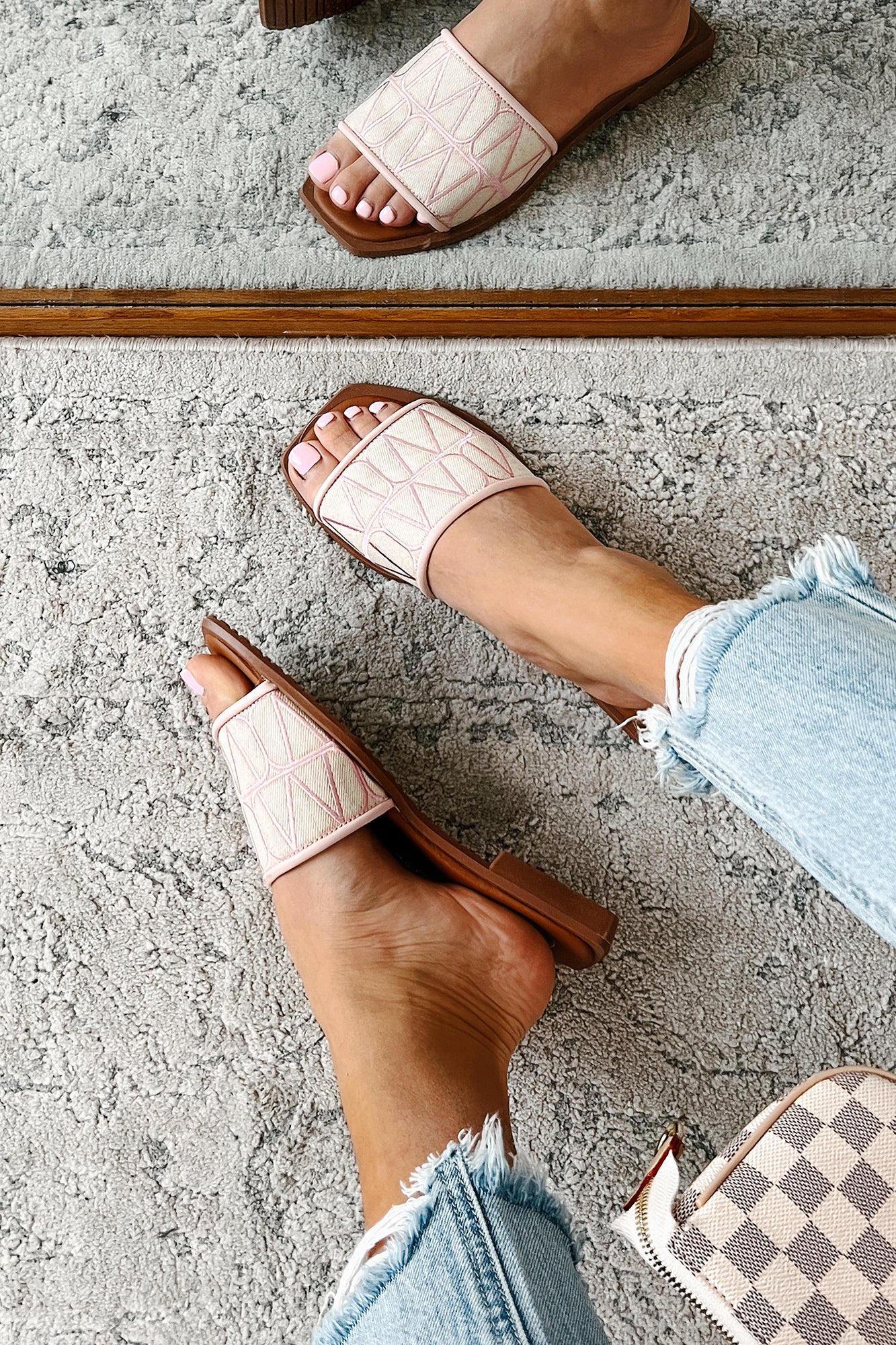 Better Than Everyone Printed Square Toe Sandals (Pink)-The Formal Wear