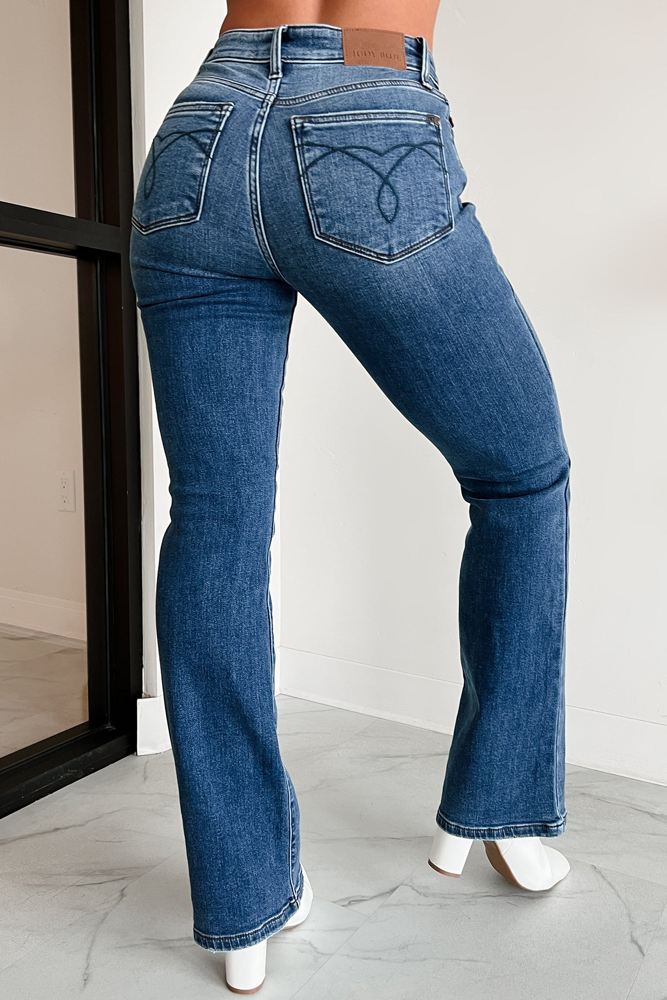 Candice Non Distressed Boot Cut Judy Blue Jeans (Dark)-The Formal Wear