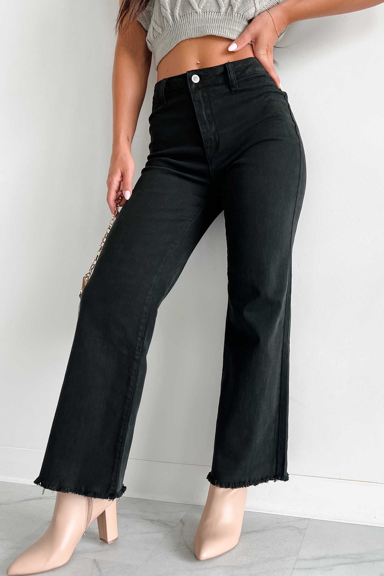 Azriel High Rise Straight Leg Zenana Jeans (Black)-The Formal Wear