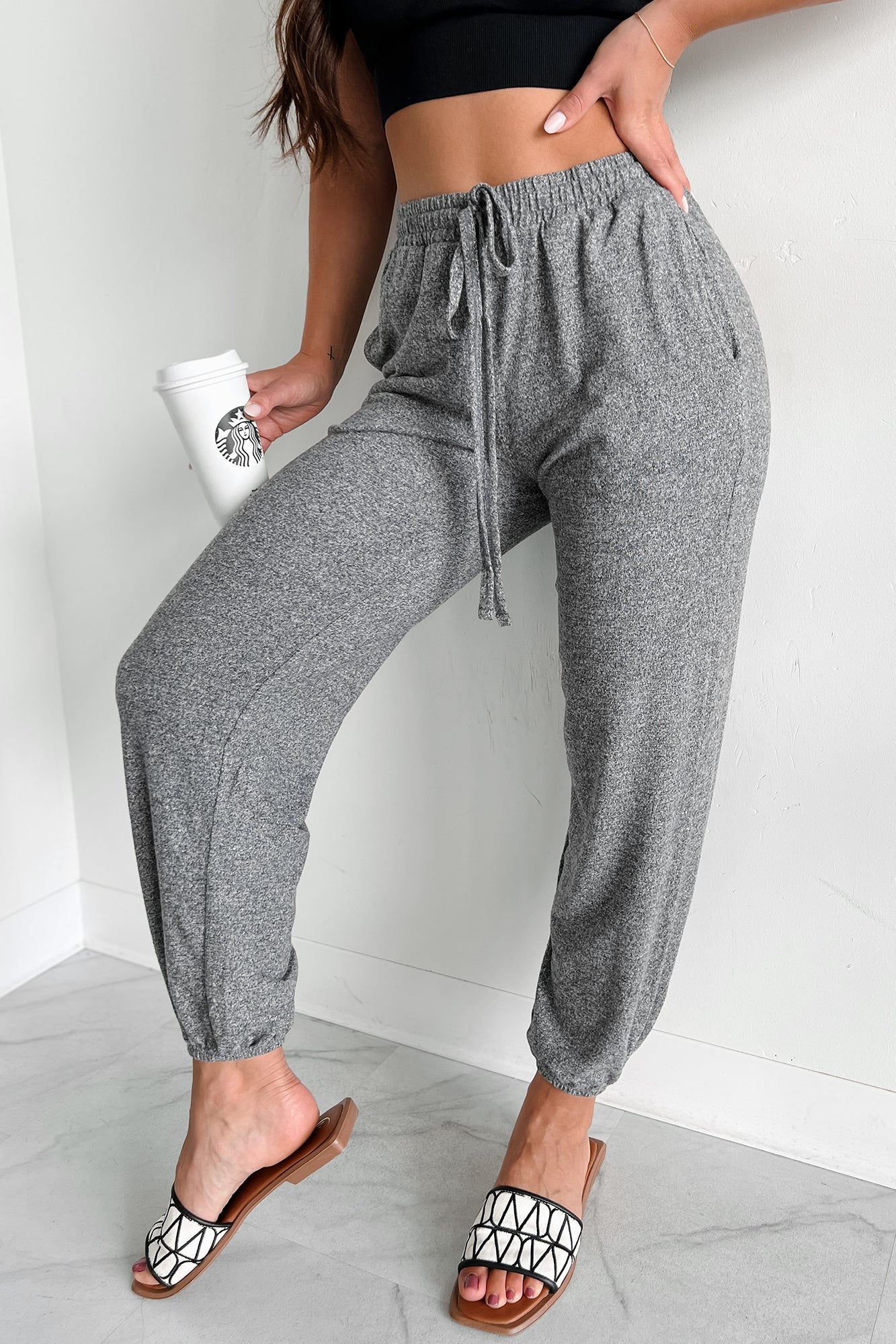 Maximum Relaxation Brushed Knit Zenana Joggers (Black)-The Formal Wear