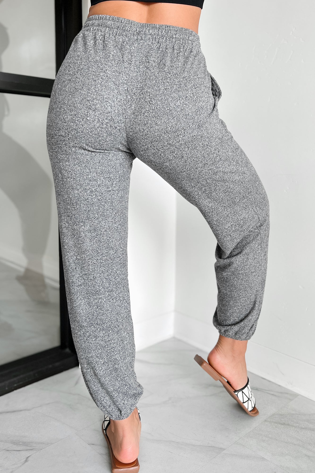 Maximum Relaxation Brushed Knit Zenana Joggers (Black)-The Formal Wear