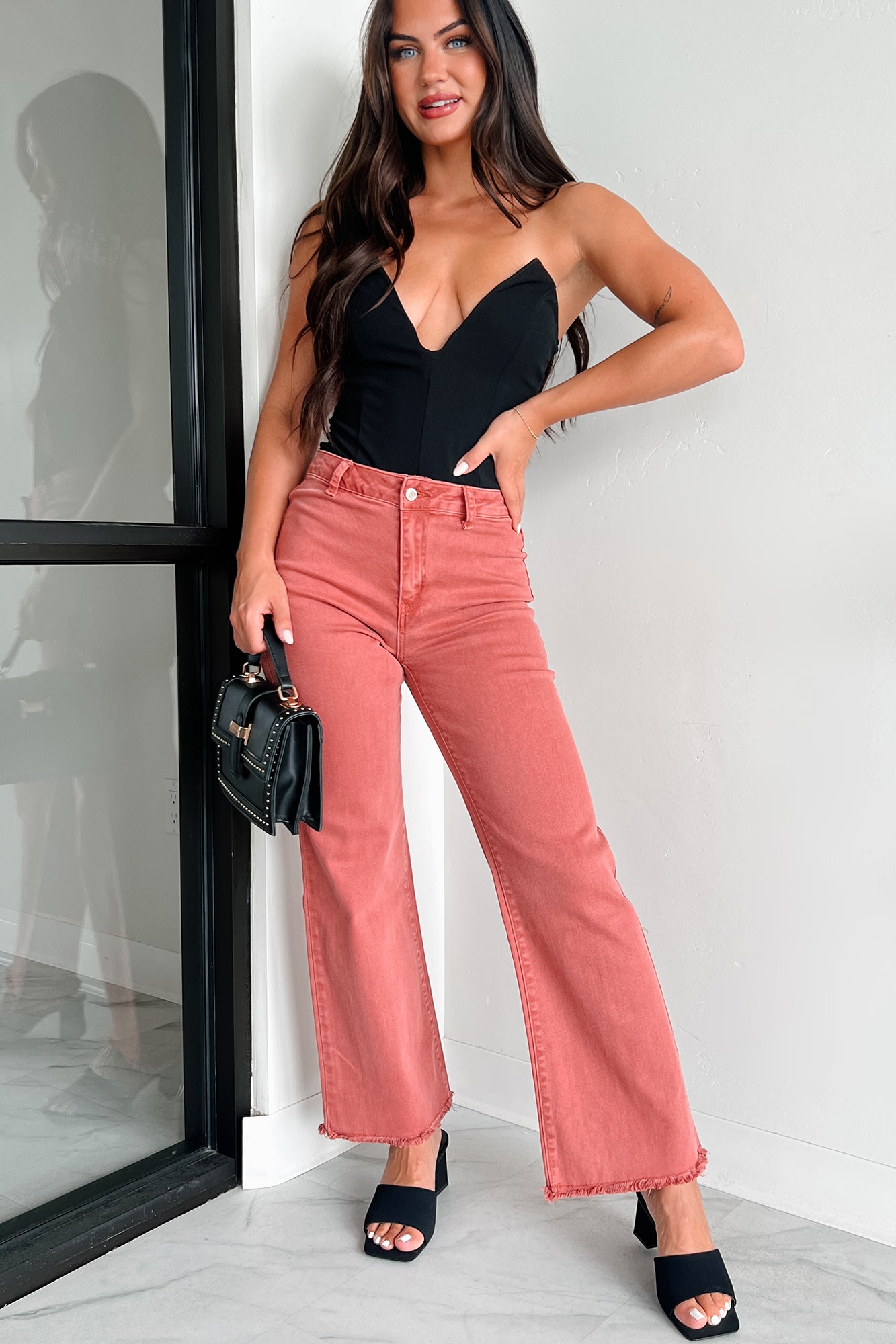 Call My Agent Strapless Deep V-Neck Bodysuit (Black)-The Formal Wear