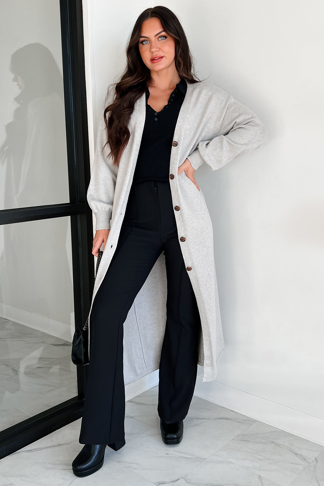 Dreamy Days Duster Cardigan (Heather Grey)-The Formal Wear
