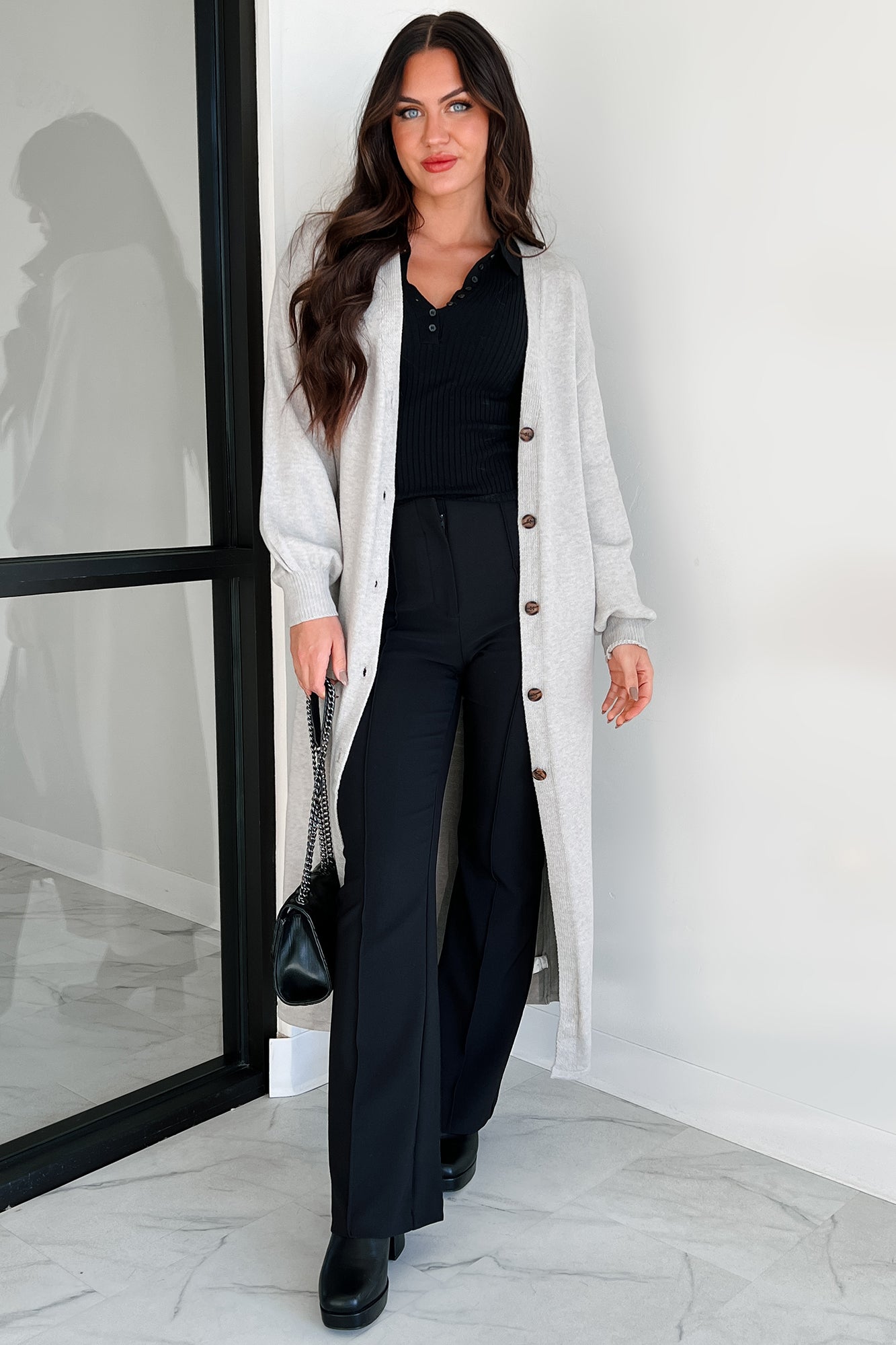 Dreamy Days Duster Cardigan (Heather Grey)-The Formal Wear