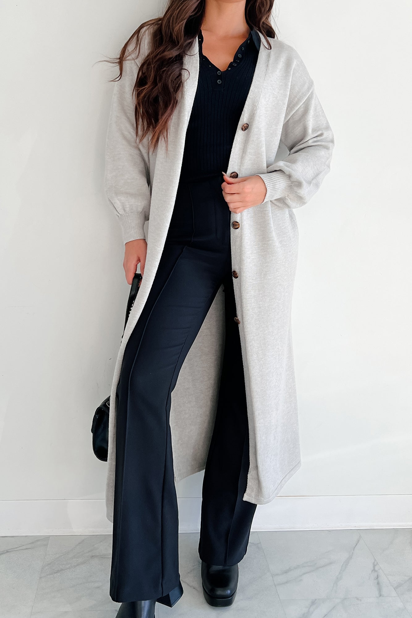 Dreamy Days Duster Cardigan (Heather Grey)-The Formal Wear