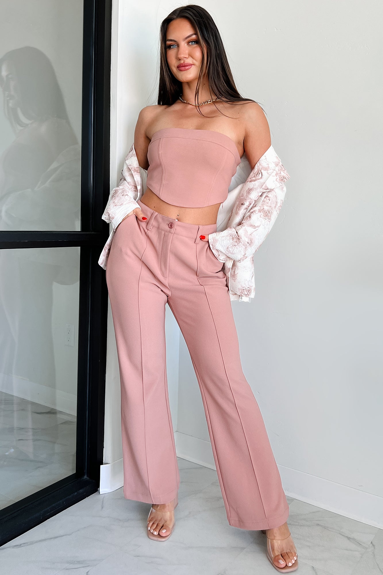 Boosted Confidence Back Lace-Up Tube Top (Terracotta)-The Formal Wear