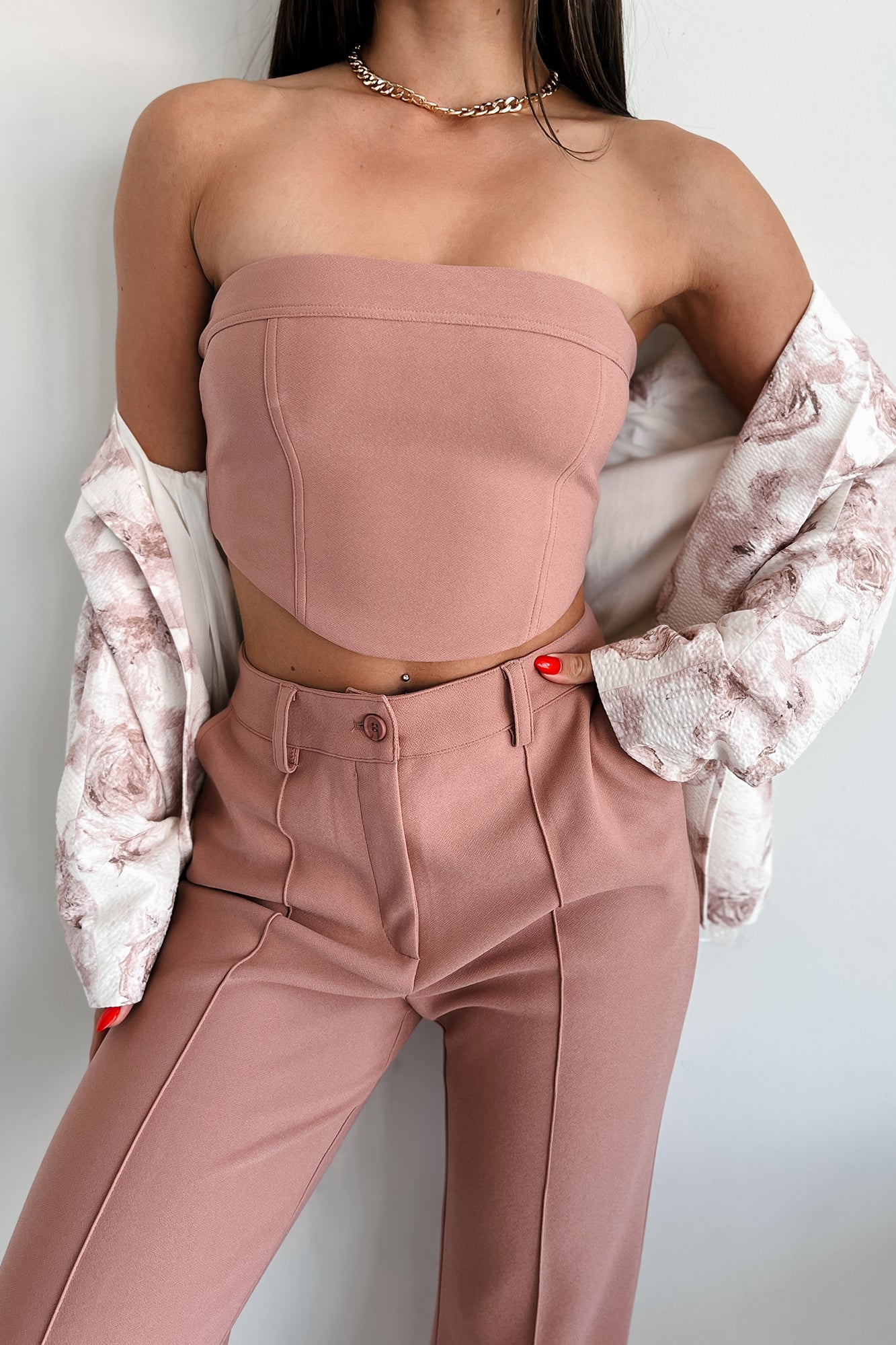 Boosted Confidence Back Lace-Up Tube Top (Terracotta)-The Formal Wear