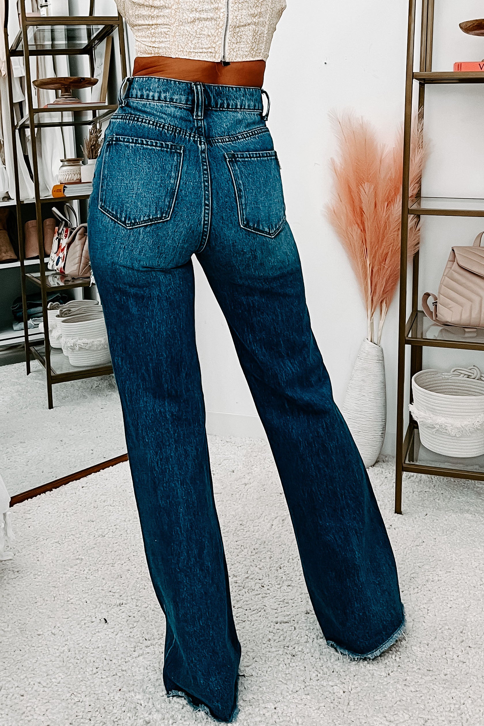 Baxter High Rise Distressed Wide Leg Jeans (Medium)-The Formal Wear