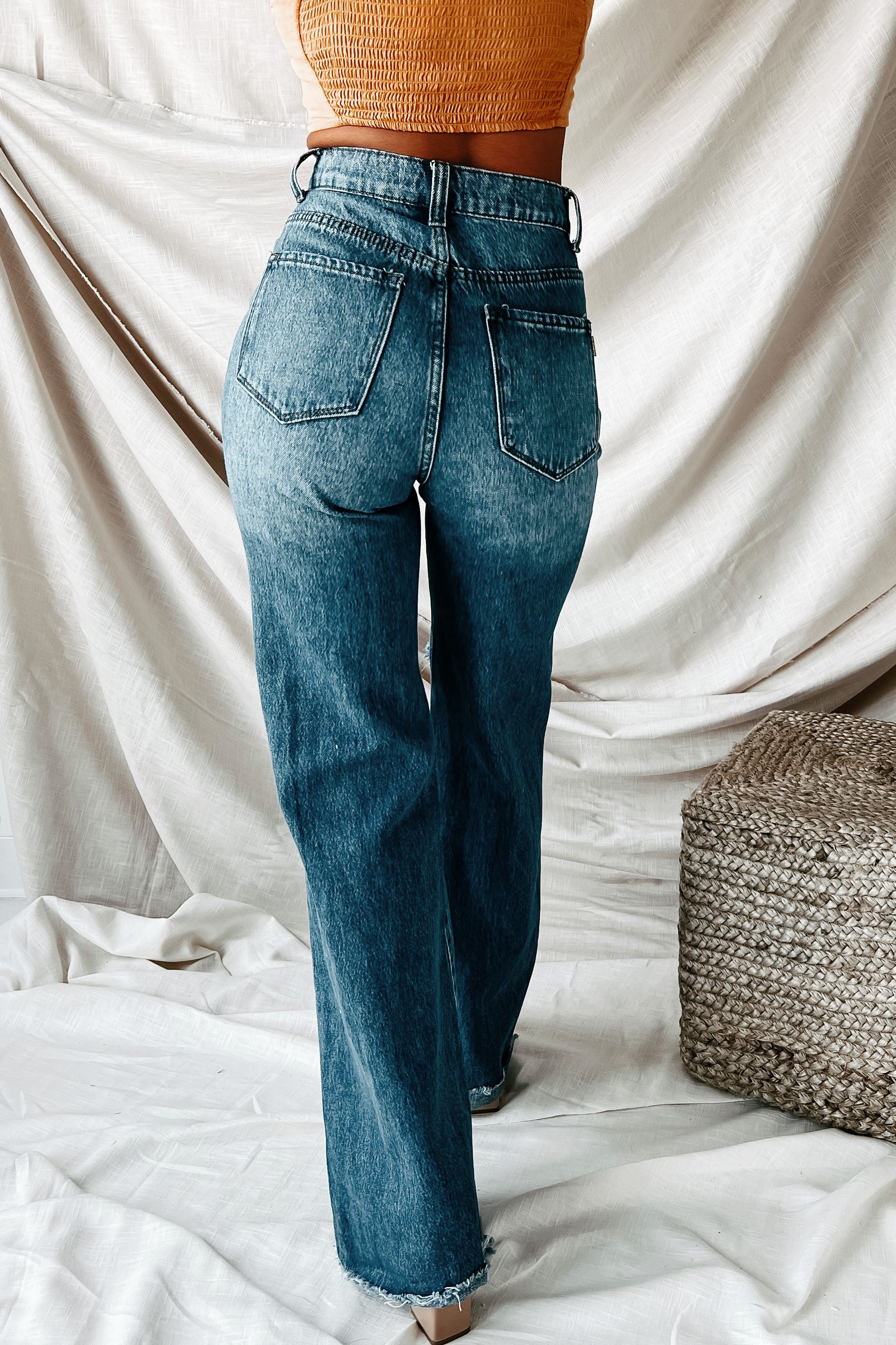 Baxter High Rise Distressed Wide Leg Jeans (Medium)-The Formal Wear