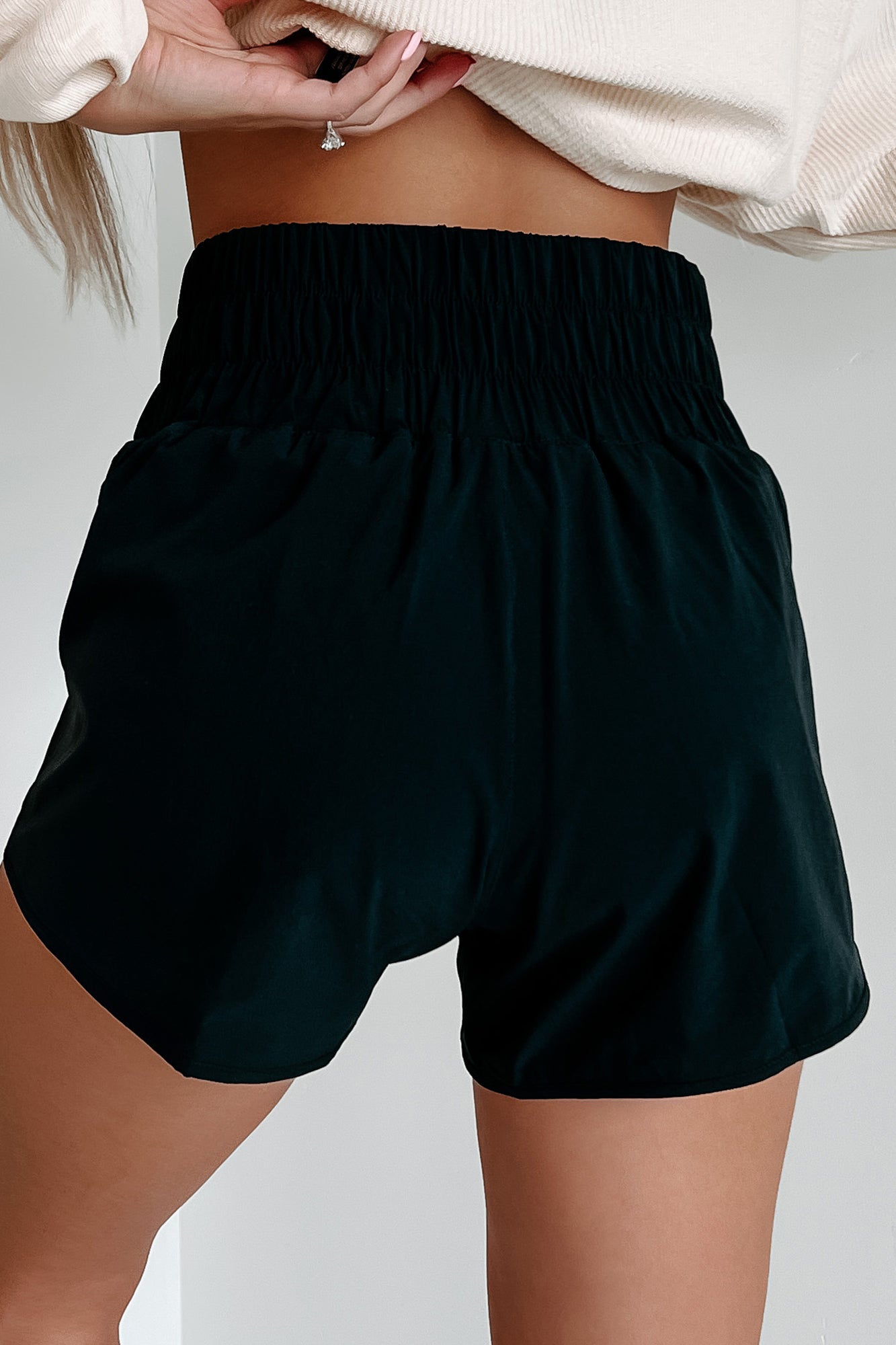 Flexin' Hard Elastic Waist Athletic Shorts (Black)-The Formal Wear