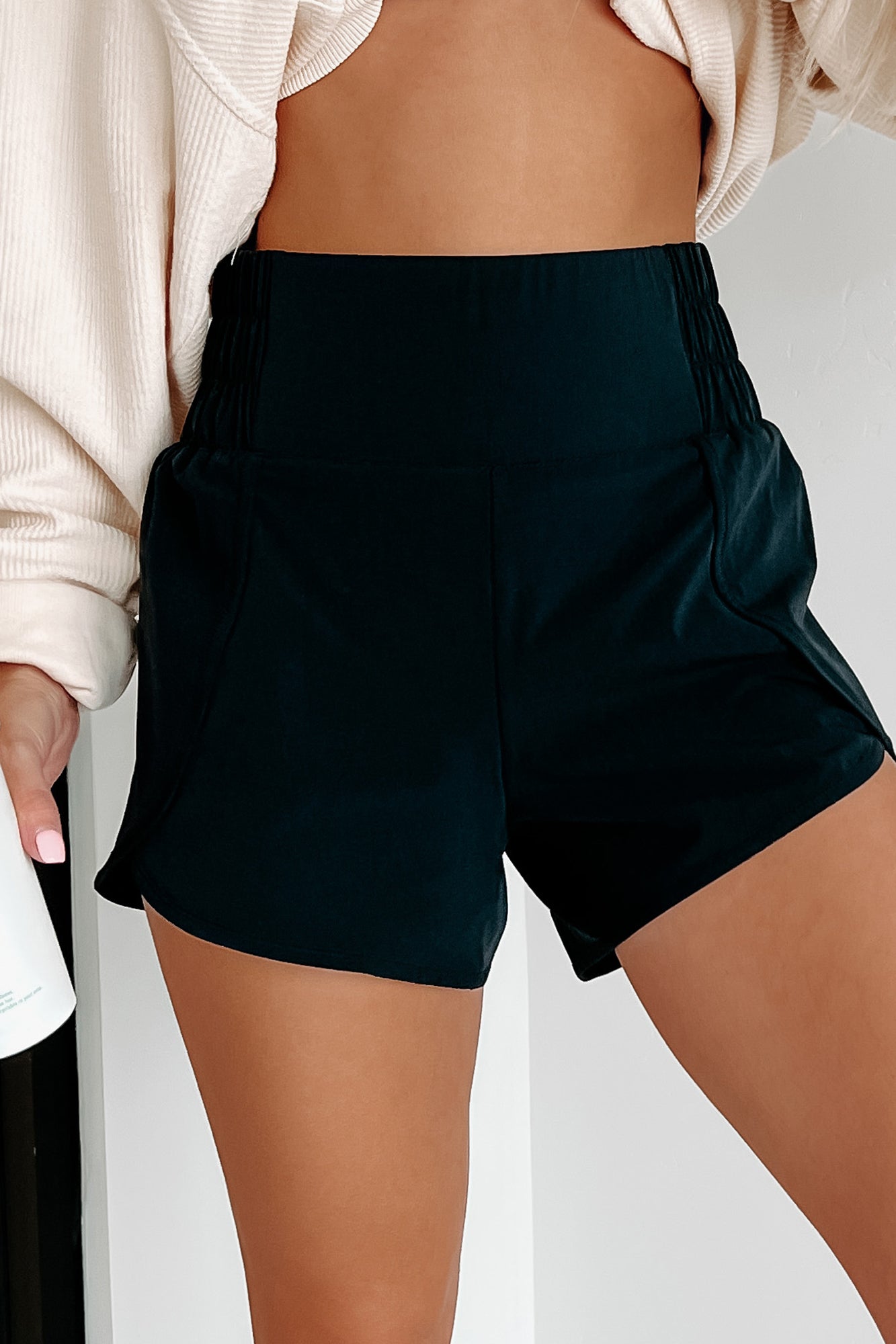 Flexin' Hard Elastic Waist Athletic Shorts (Black)-The Formal Wear