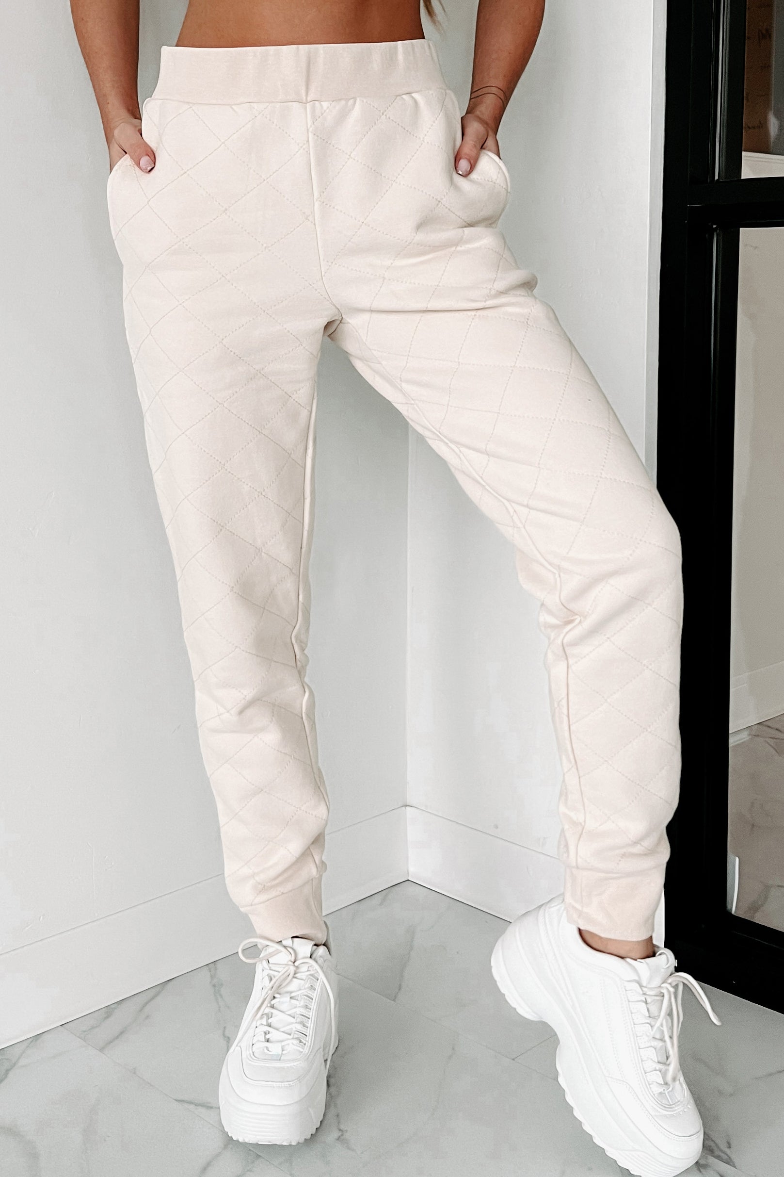 Doris Quilted Two-Piece Set (Cream)-The Formal Wear