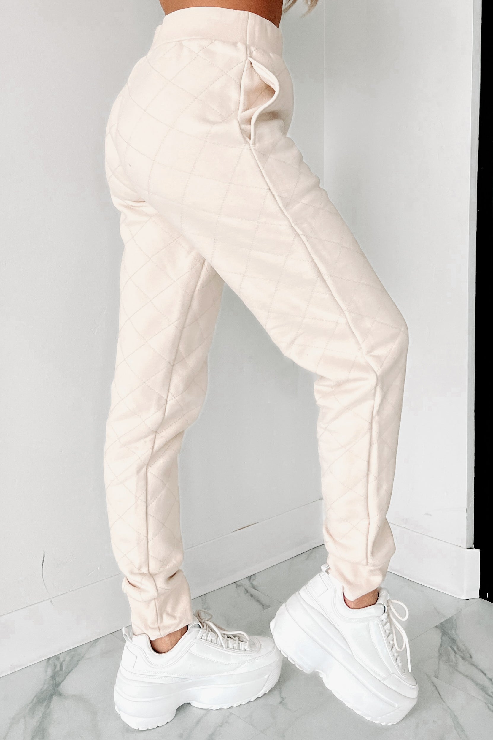 Doris Quilted Two-Piece Set (Cream)-The Formal Wear