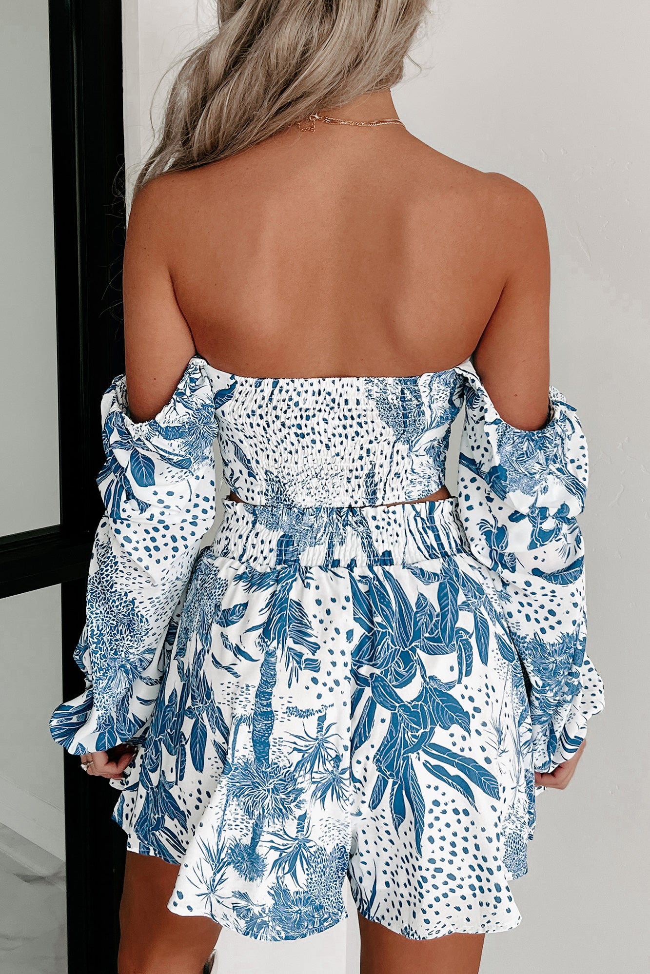 Sunny Oasis Two Piece Short Set (Blue)-The Formal Wear