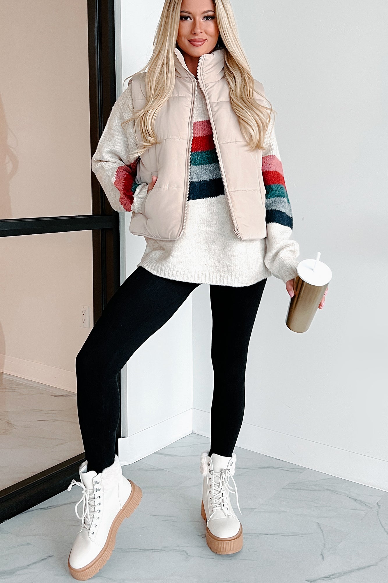 Doorbuster Mountain Utopia Puffer Vest (Light Taupe)-The Formal Wear