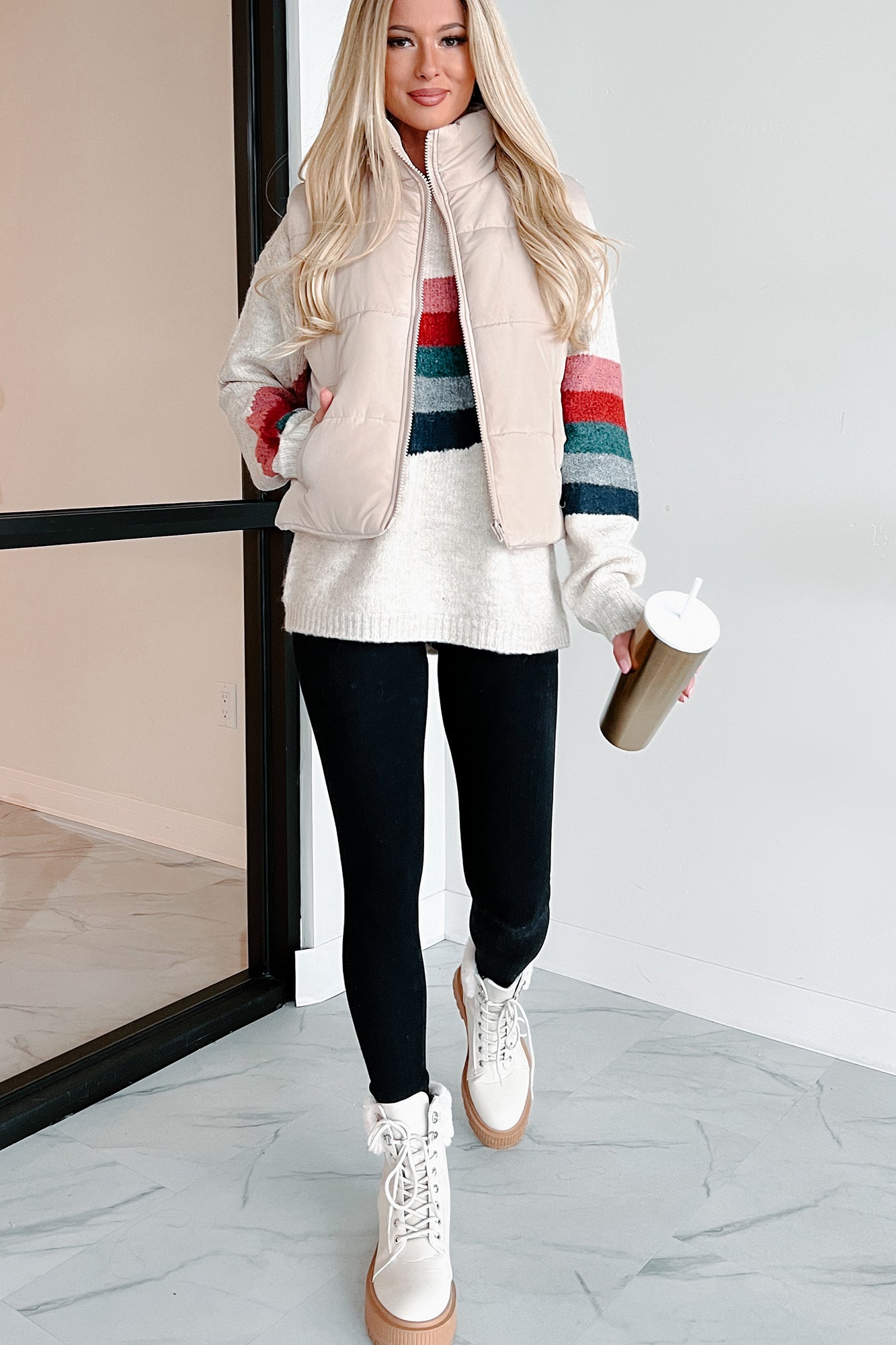 Doorbuster Mountain Utopia Puffer Vest (Light Taupe)-The Formal Wear