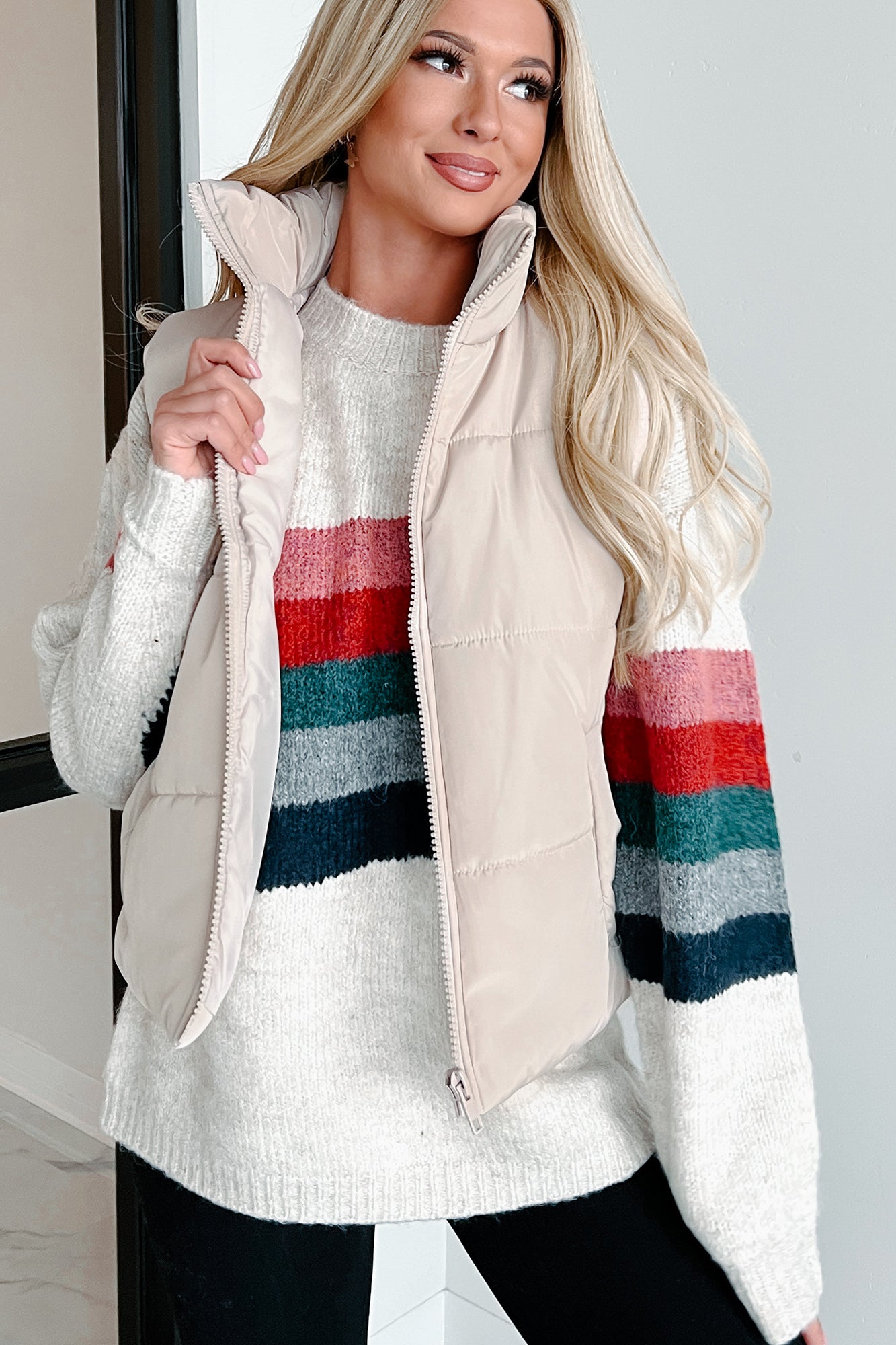 Doorbuster Mountain Utopia Puffer Vest (Light Taupe)-The Formal Wear