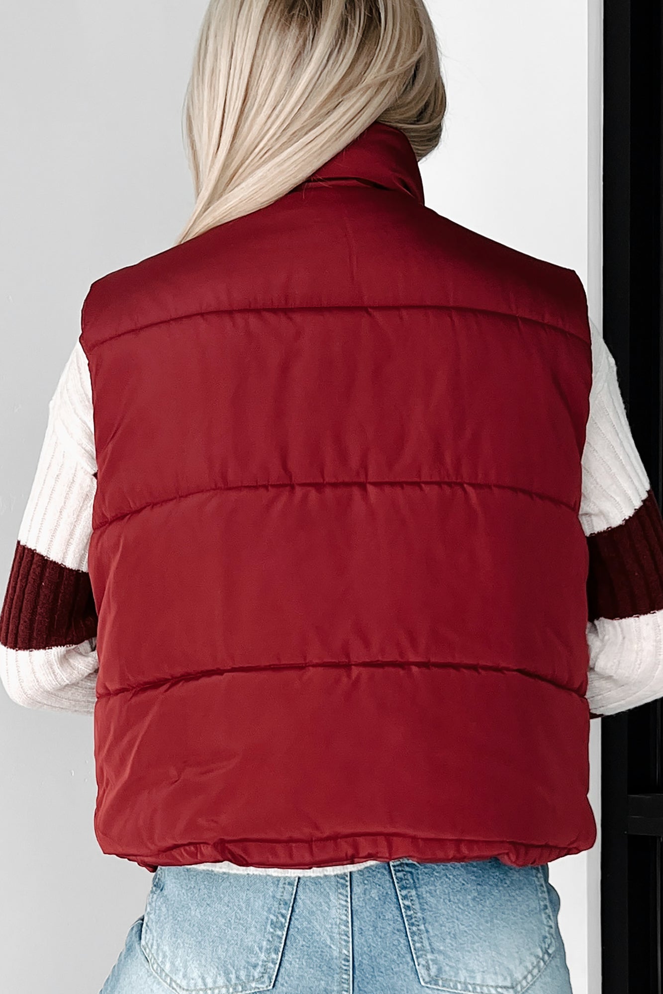 Doorbuster Mountain Utopia Puffer Vest (Burgundy)-The Formal Wear