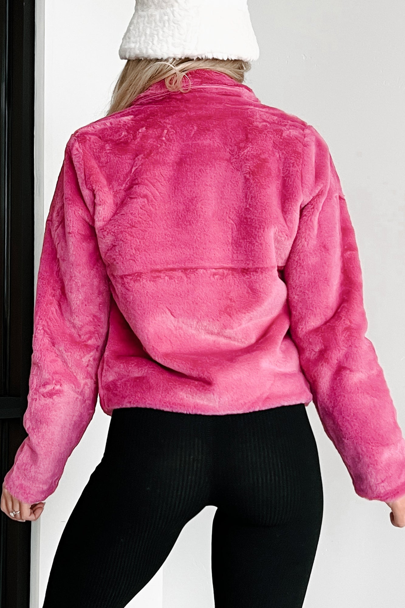 Doorbuster Upping The Stakes Faux Fur Jacket (Magenta)-The Formal Wear