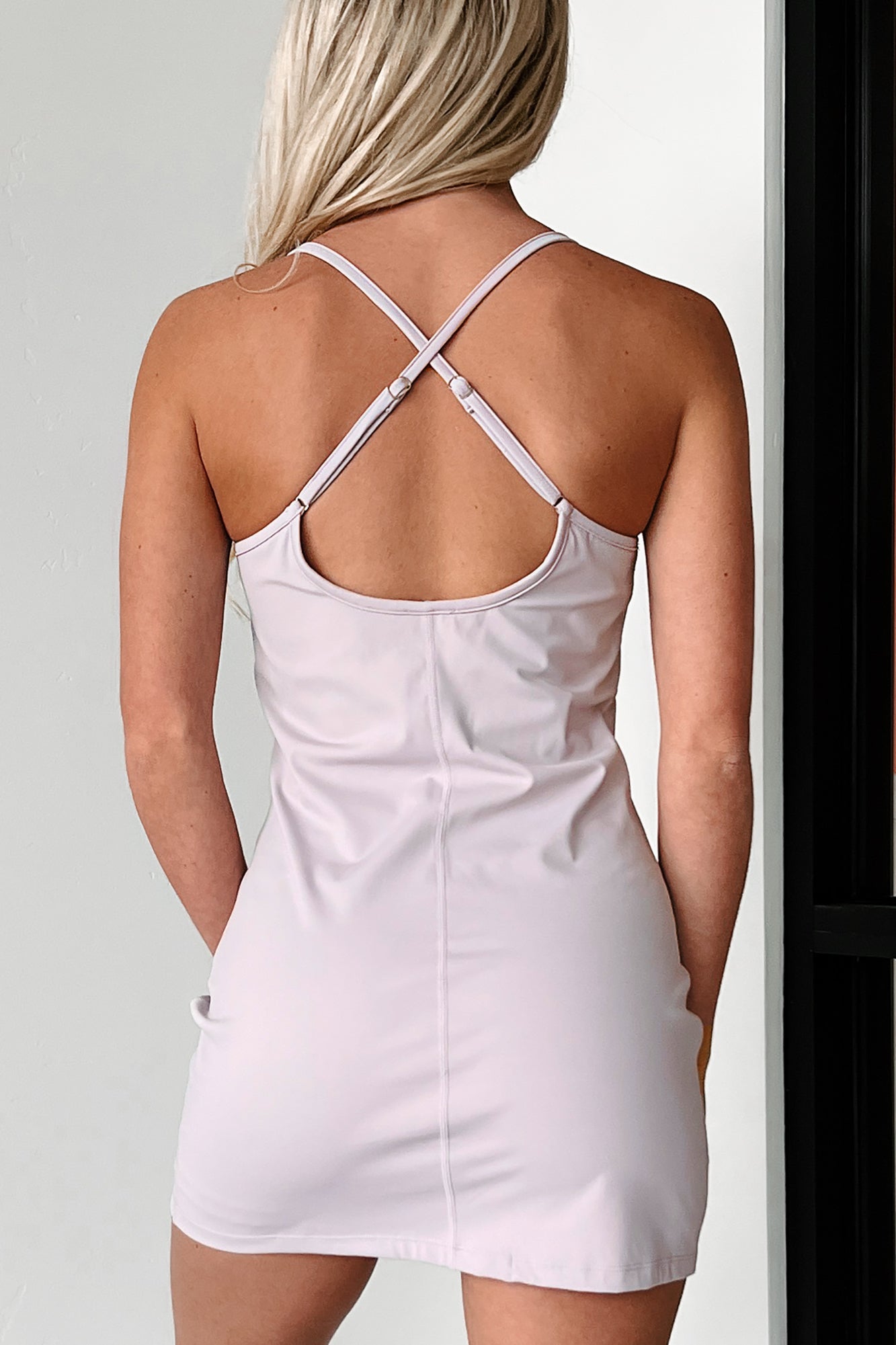 A Stylish Adventure Fitted Active Dress (Lavender)-The Formal Wear