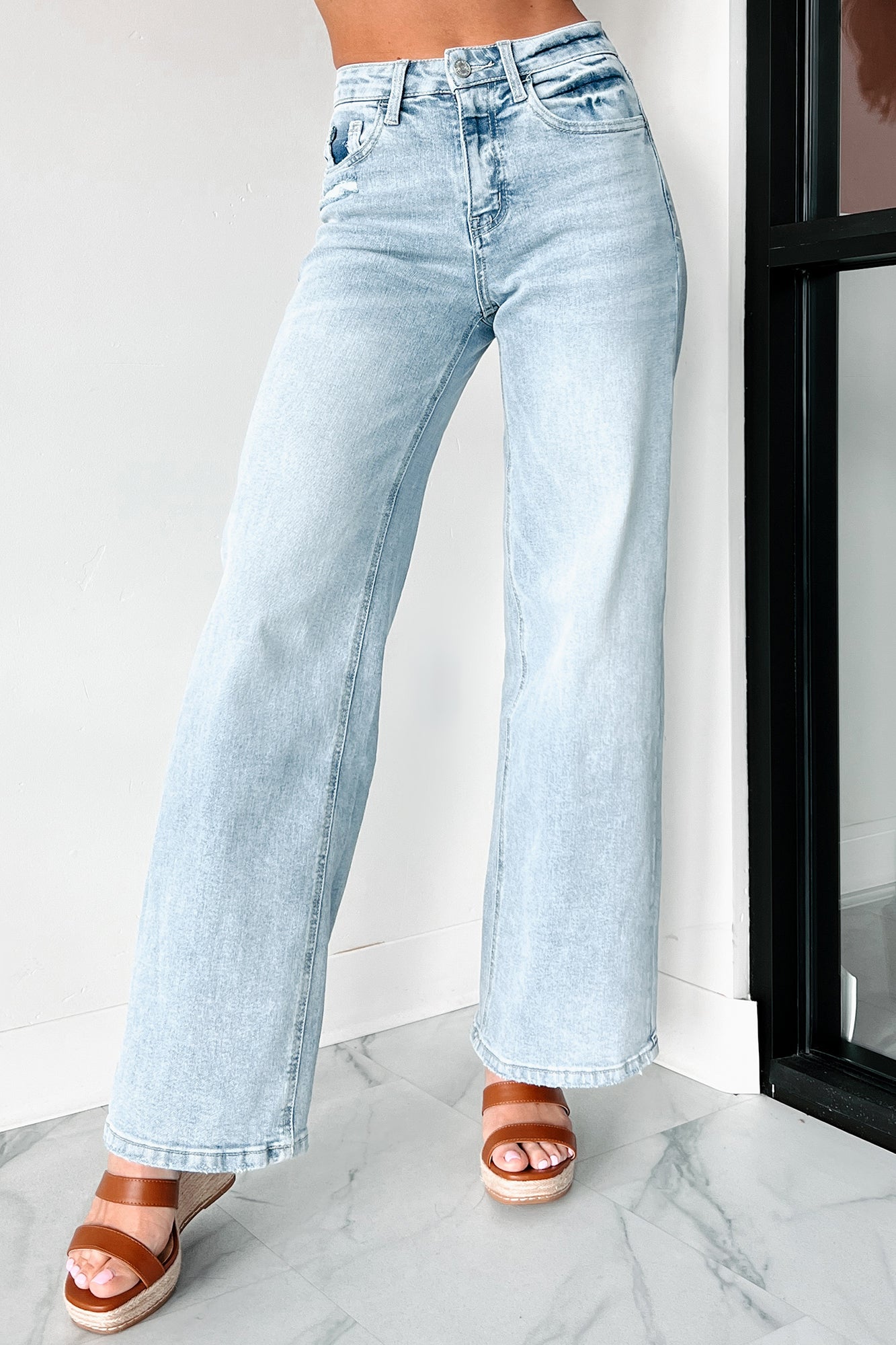 A New Dawn High Rise Flying Monkey Wide Leg Jeans (Light)-The Formal Wear