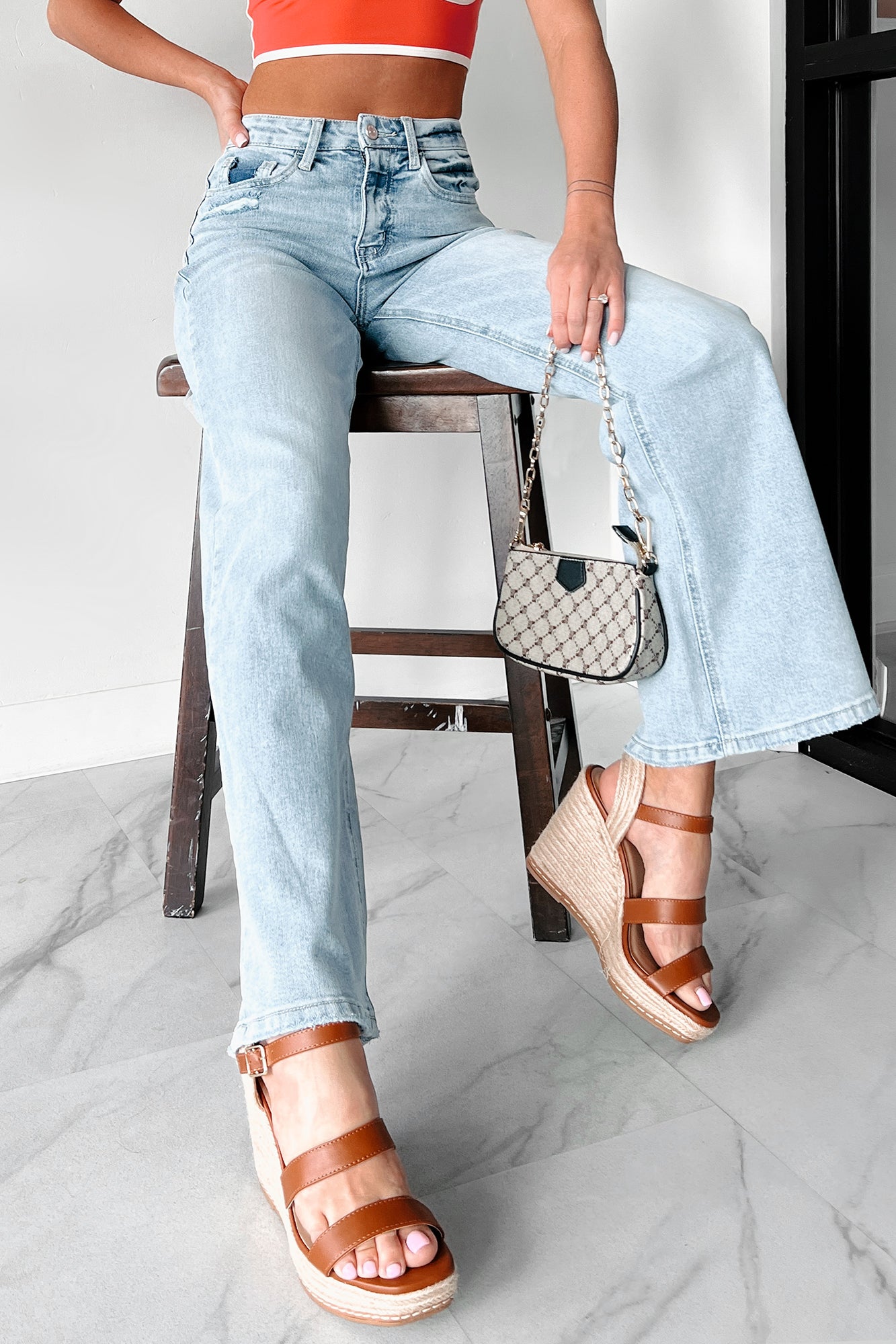 A New Dawn High Rise Flying Monkey Wide Leg Jeans (Light)-The Formal Wear