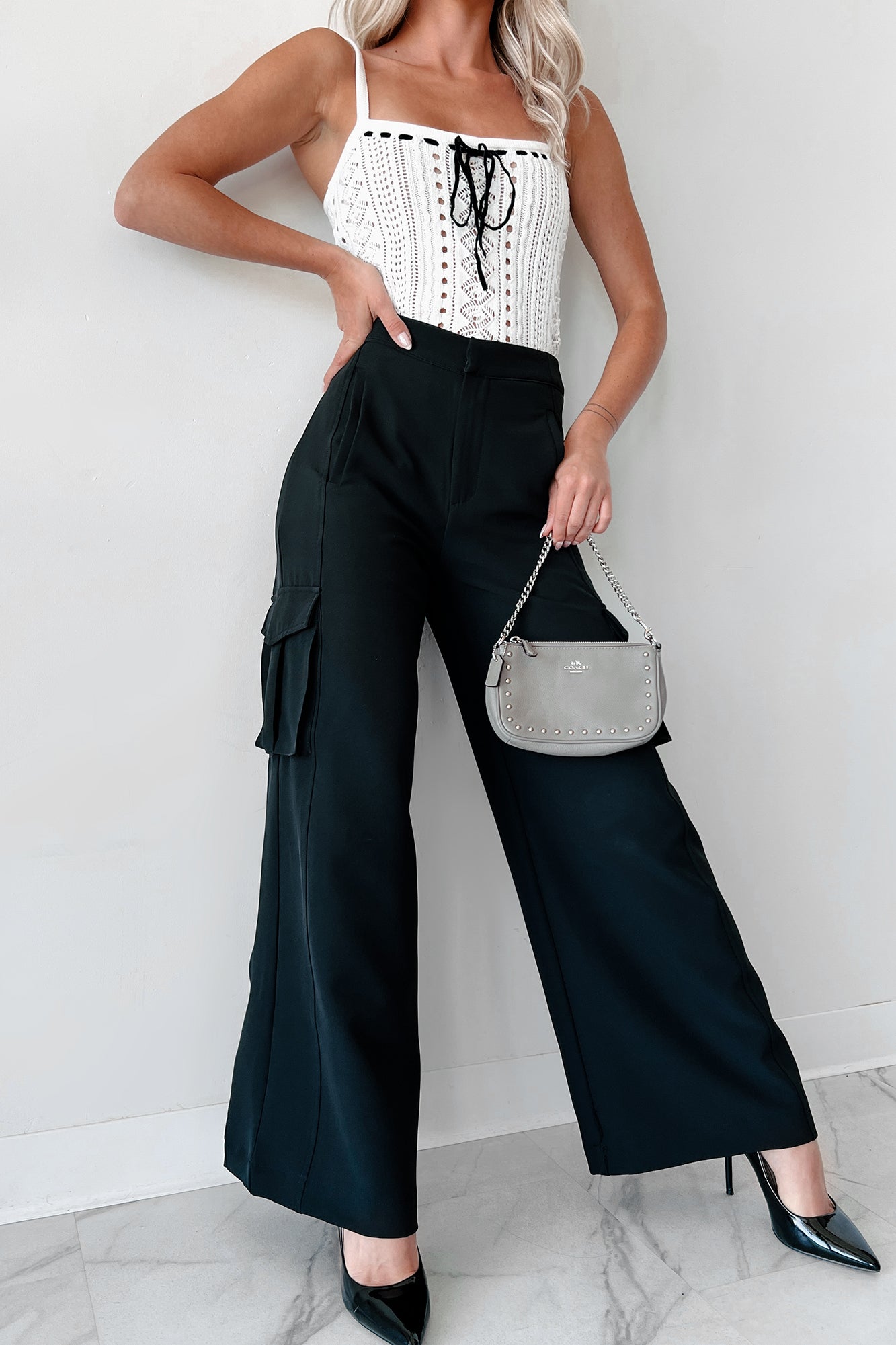 Finally On Time Cargo Pants (Black)-The Formal Wear