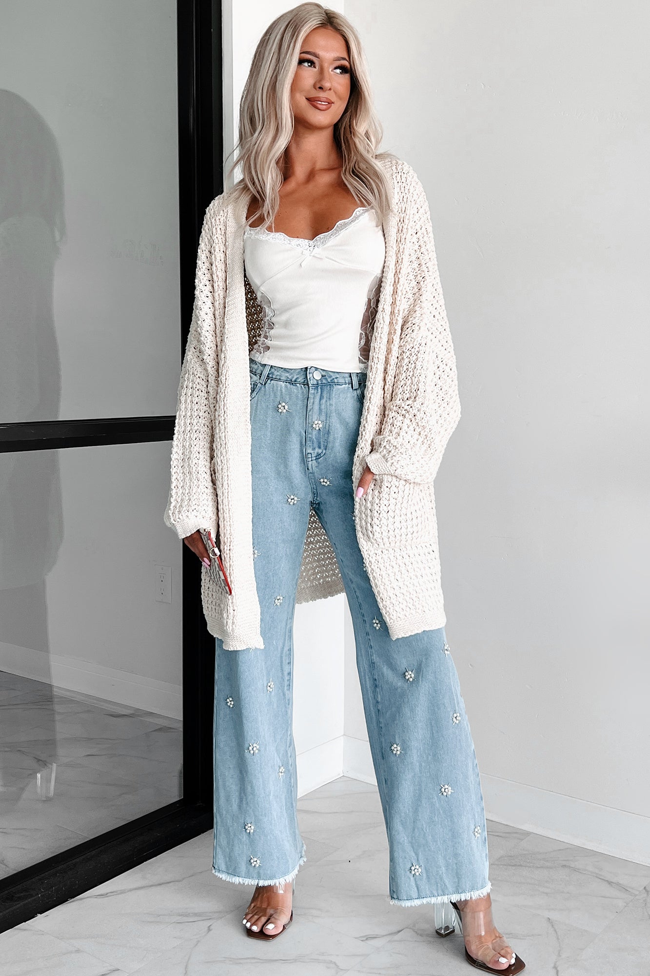 Blessing In Disguise Oversized Cardigan (Beige)-The Formal Wear