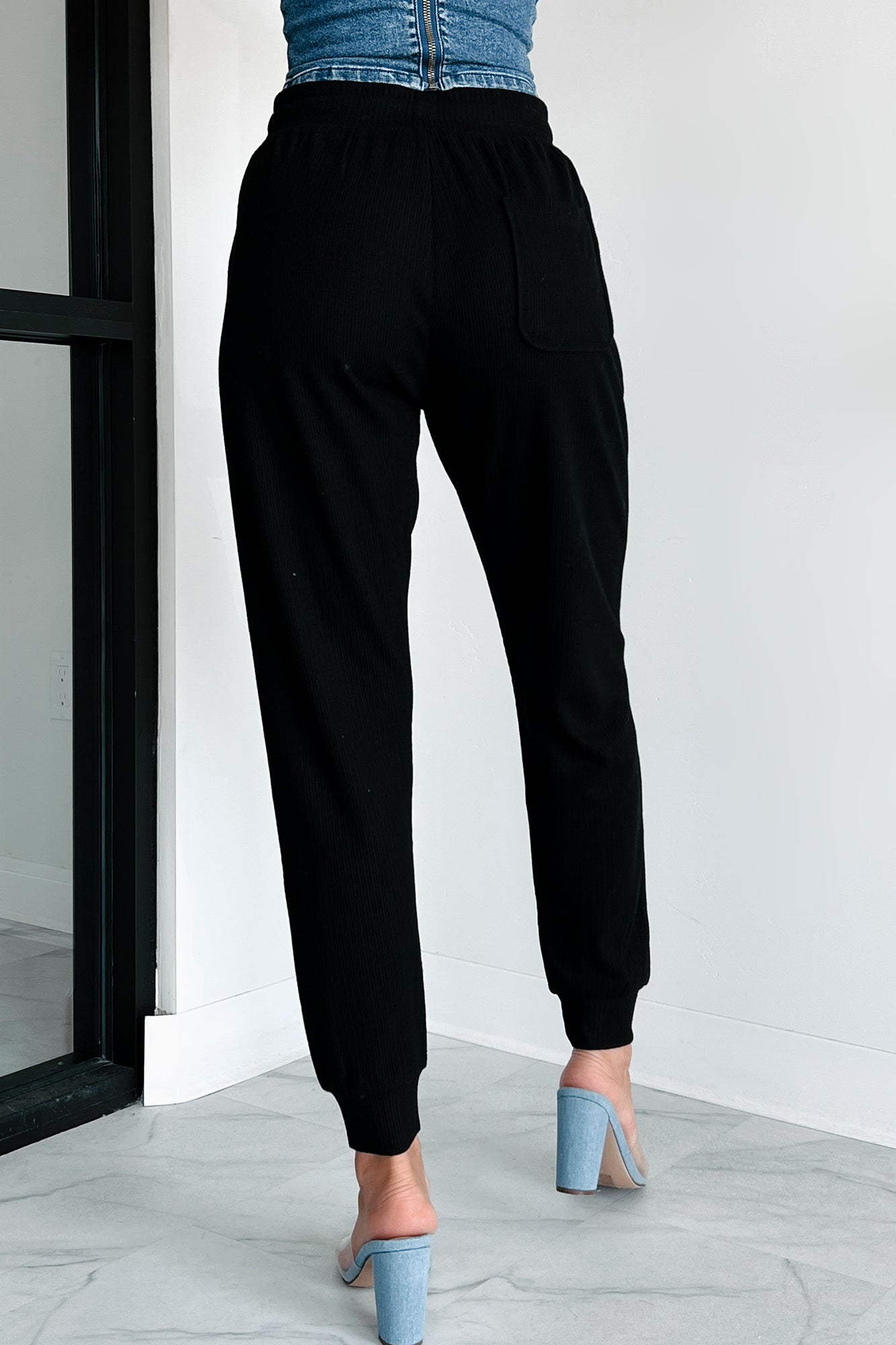 Coveted Comfort Ribbed Knit Joggers (Black)-The Formal Wear